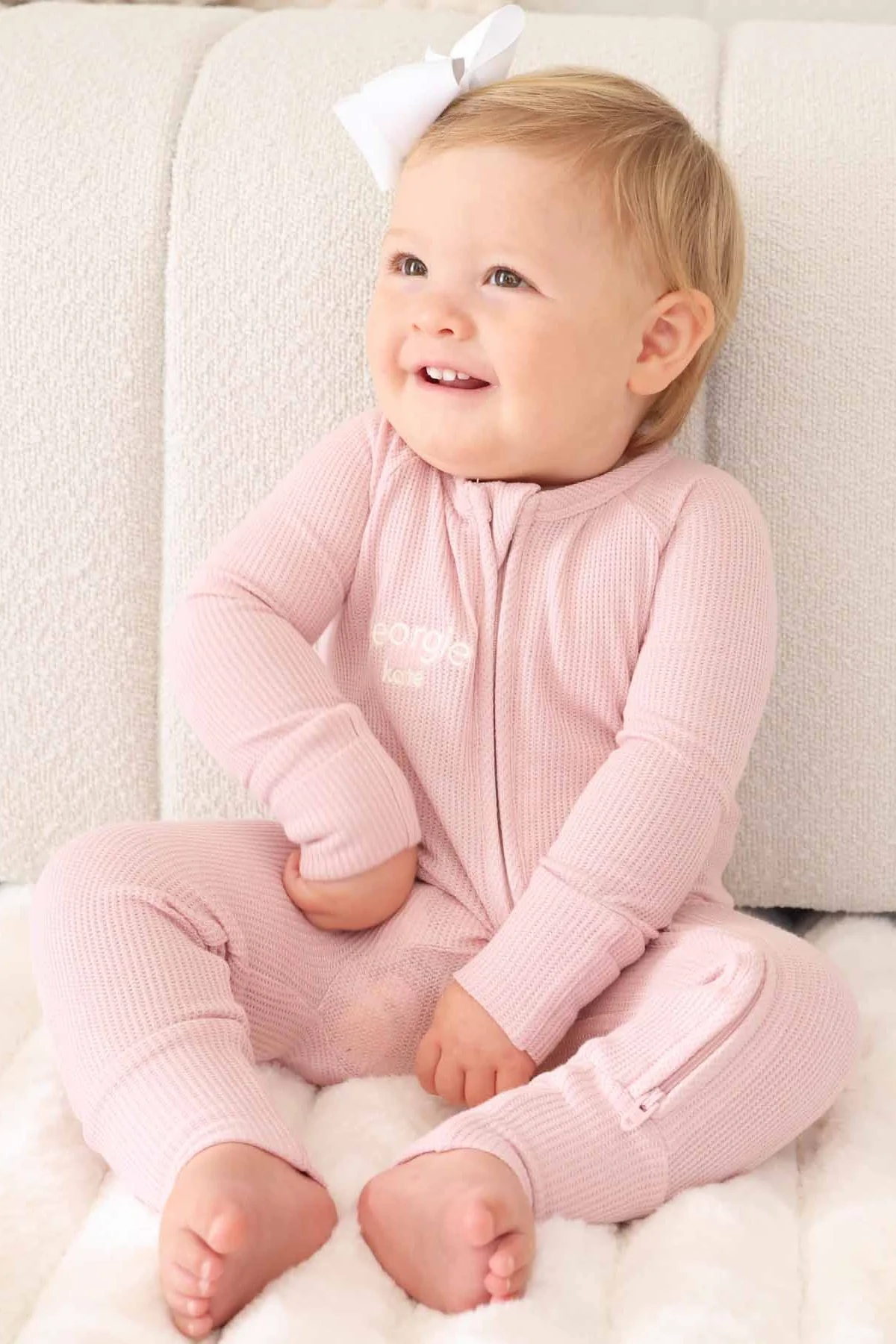 Embroidered Bamboo Waffle Convertible Zip Rompers | In Bloom - Image 15