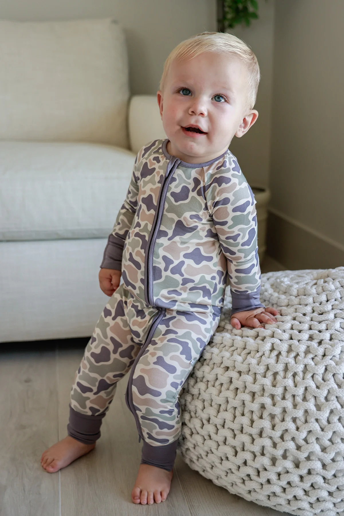 Convertible Bamboo Zip Romper | Camo Cutie - Image 4