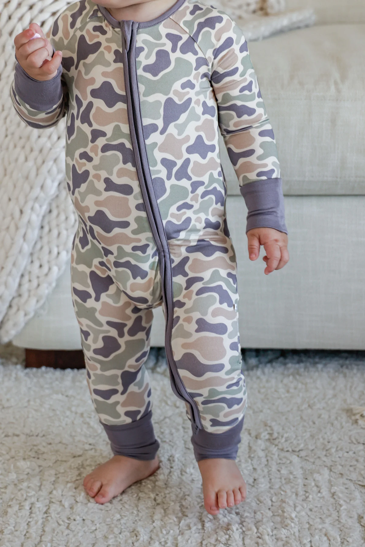 Convertible Bamboo Zip Romper | Camo Cutie - Image 7