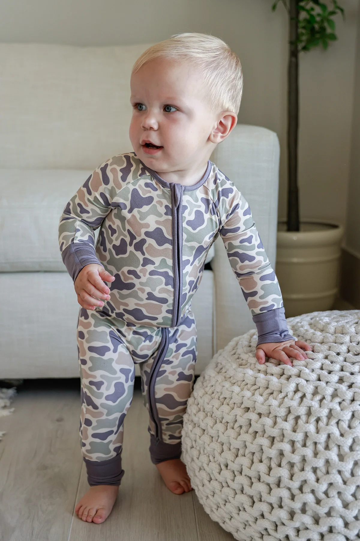 Convertible Bamboo Zip Romper | Camo Cutie - Image 8