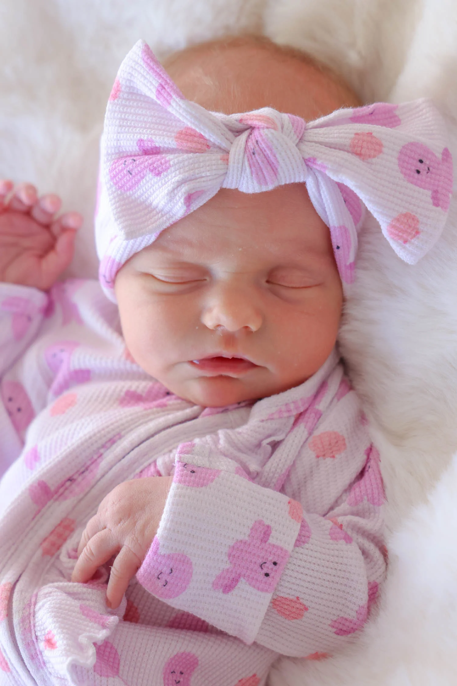 Bamboo Waffle Knit Large Bow Headwrap | Sea Snuggles - Image 3