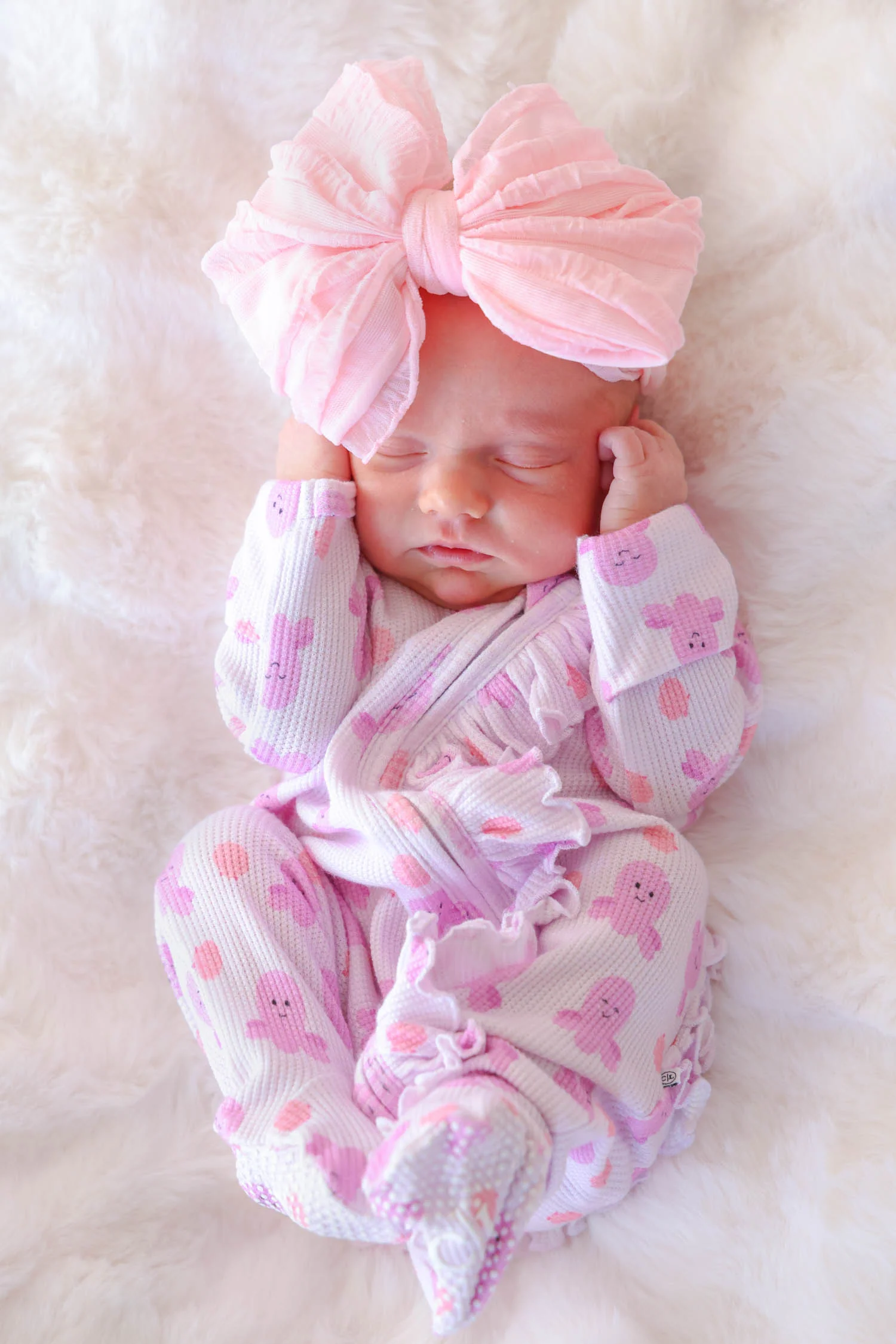 Bamboo Waffle Ruffle Zipper Footie | Sea Snuggles - Image 5