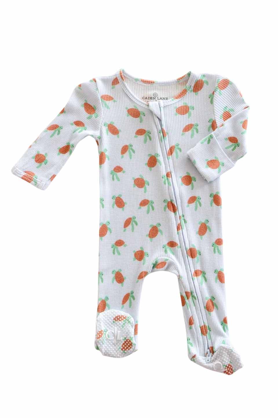 Bamboo Waffle Zipper Footie | Coastal Cruisers - Image 2
