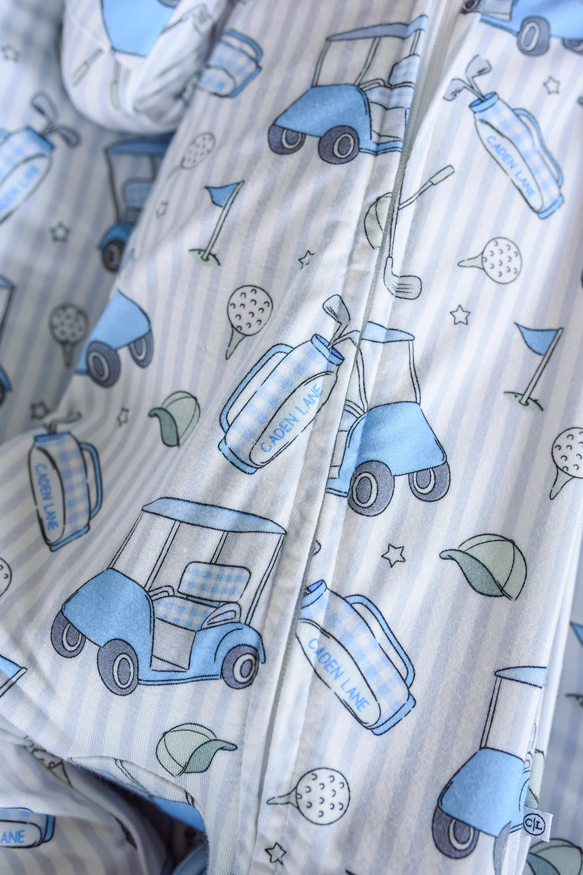 Bamboo Zipper Footie | Caddie Crew Blue - Image 3