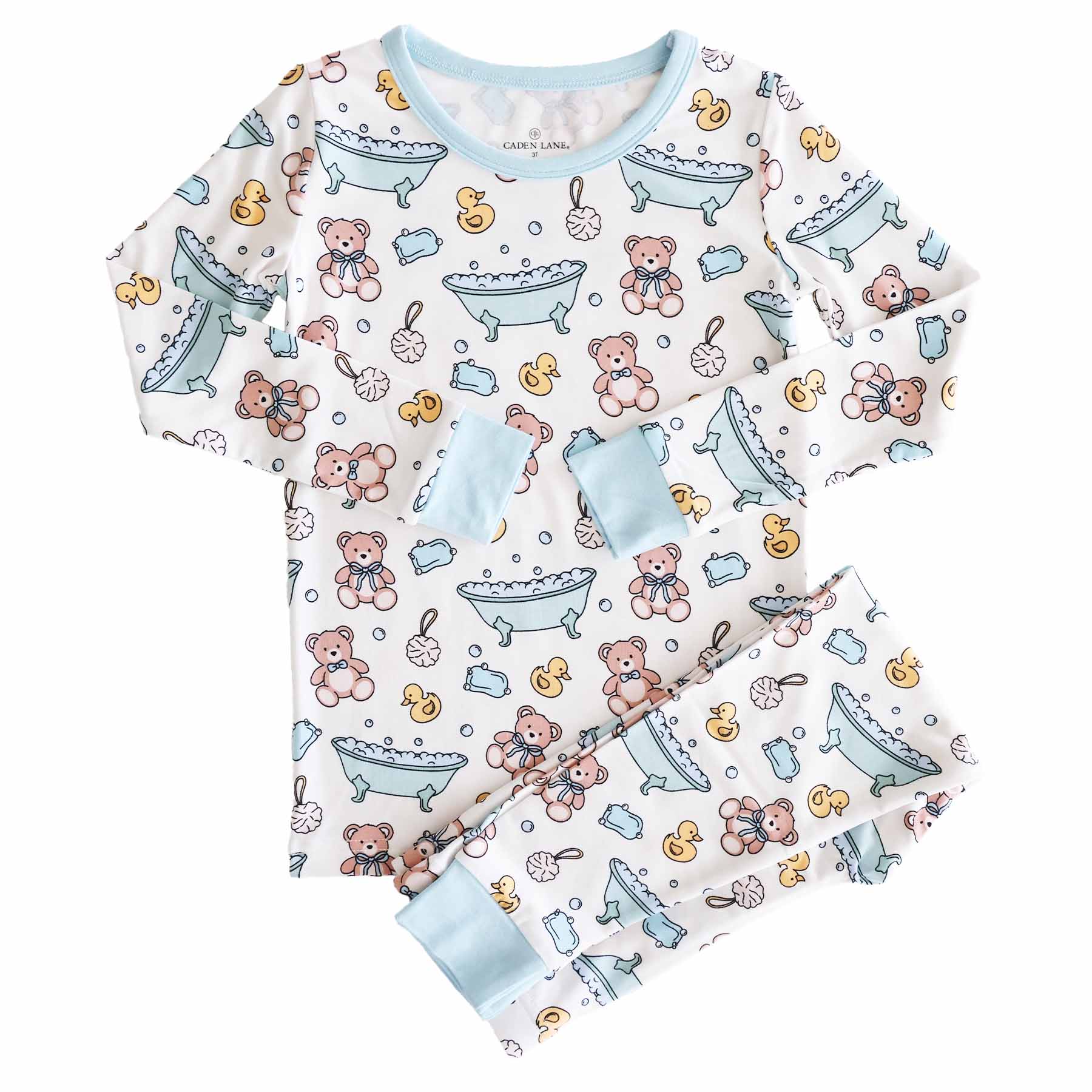 Bathtime Besties Two Piece Pajama Set | Blue - Image 3