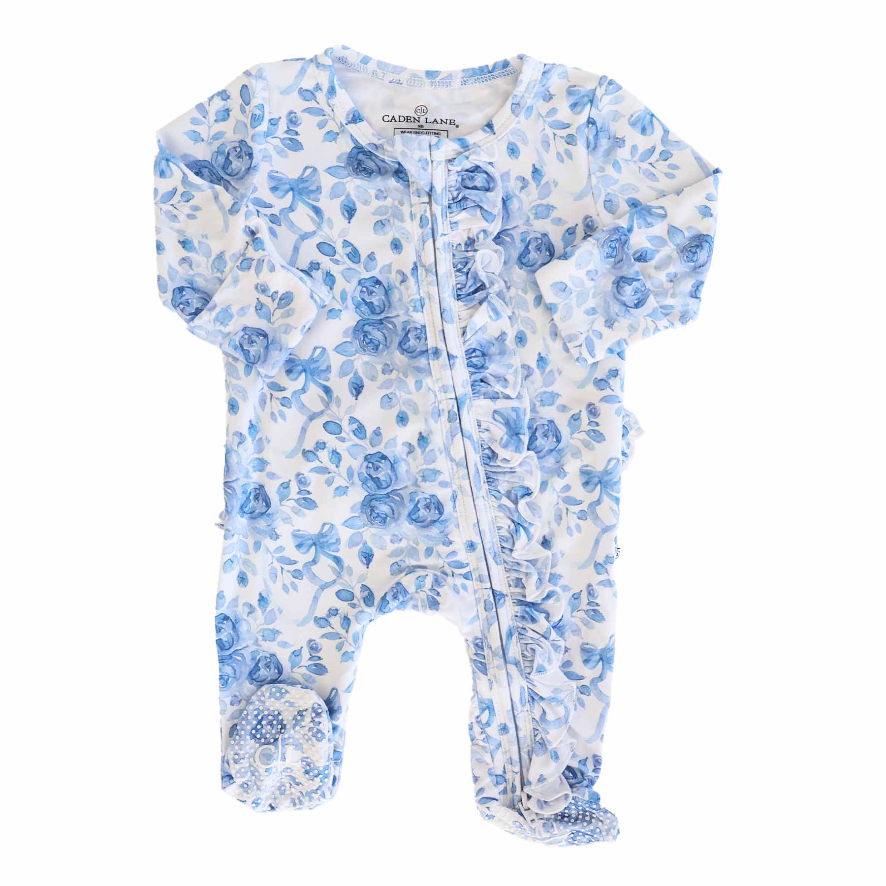 Betsy's Blooms Ruffle Zipper Footie - Image 3