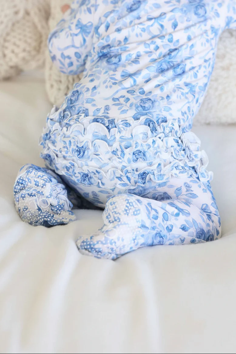 Betsy's Blooms Ruffle Zipper Footie - Image 8