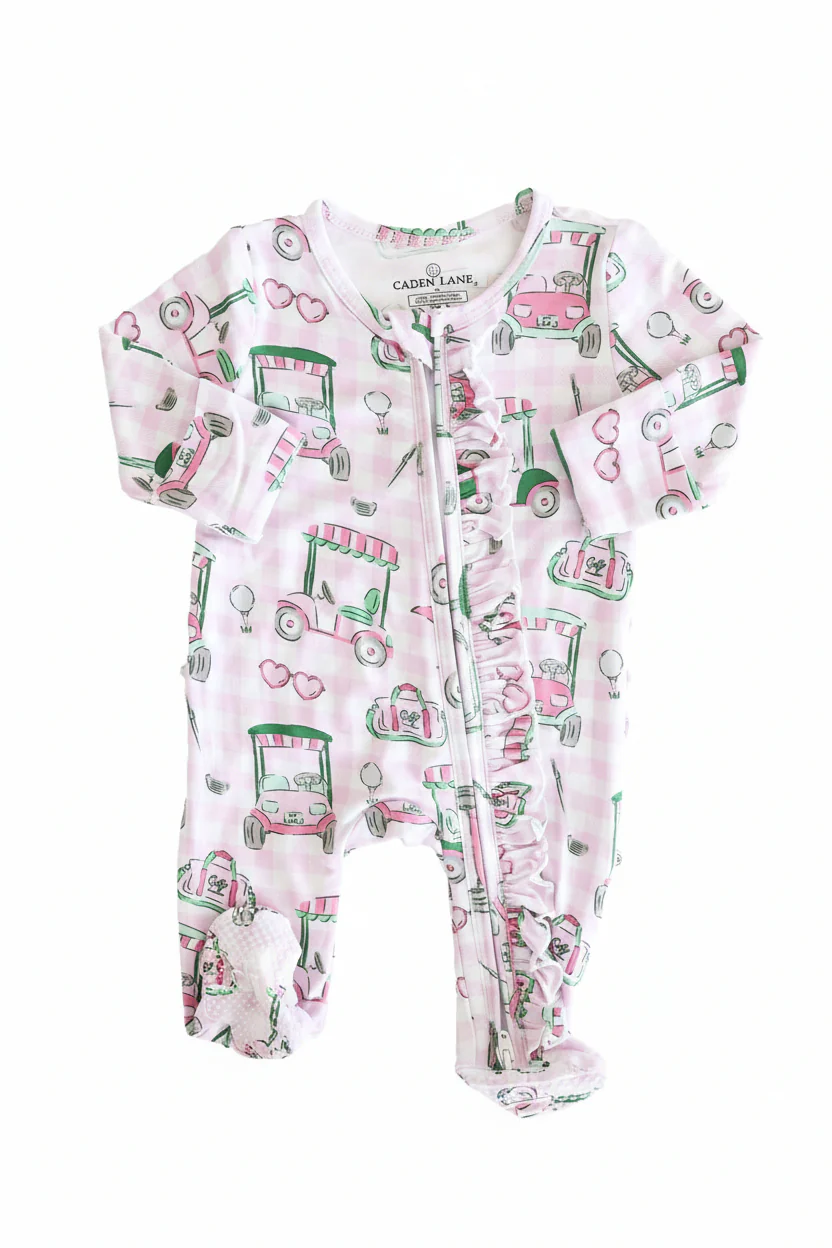 Birdie Babes Ruffle Zipper Footie | Pink - Image 3