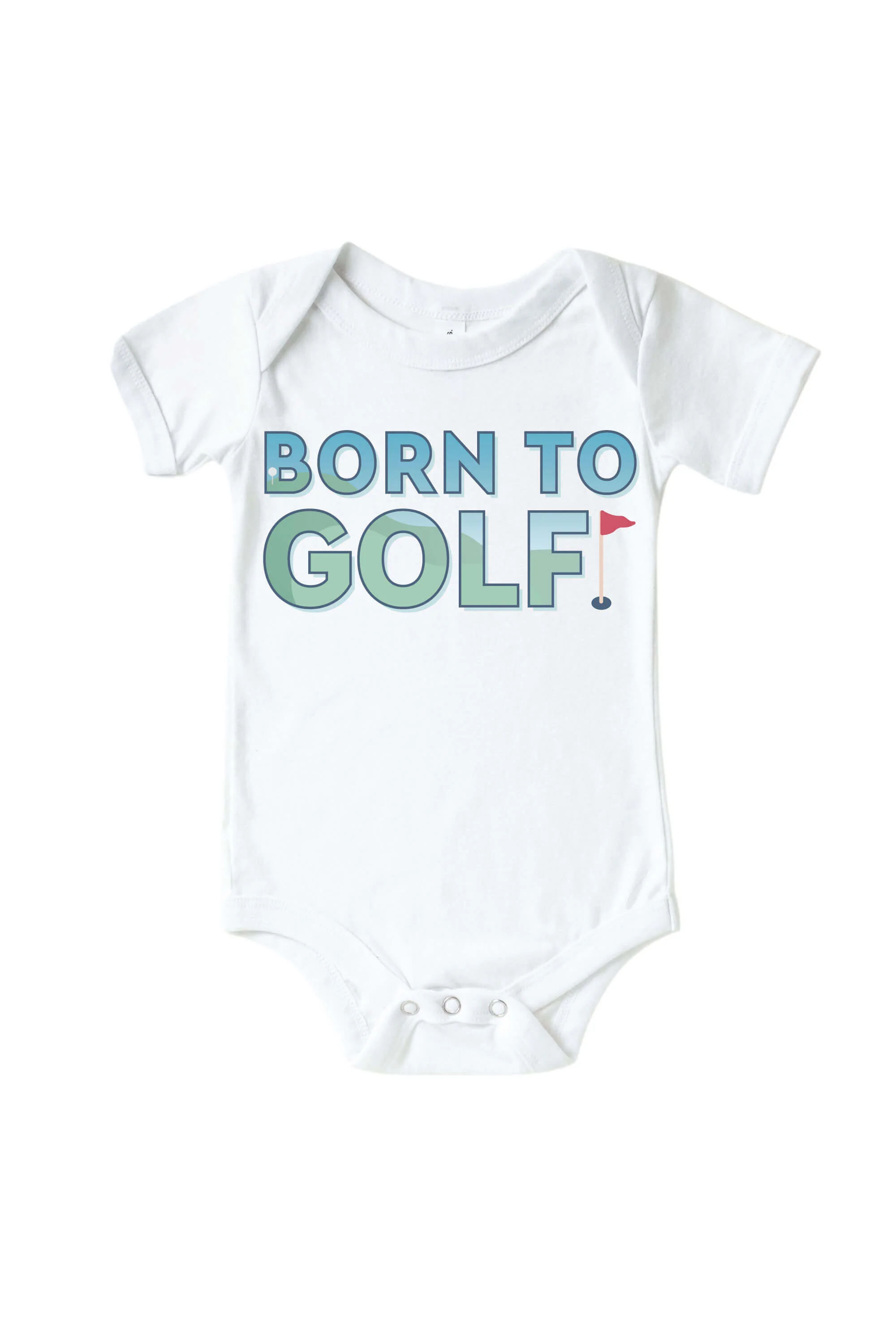 Born To Golf Graphic Bodysuit & Kids Tee | White - Image 2