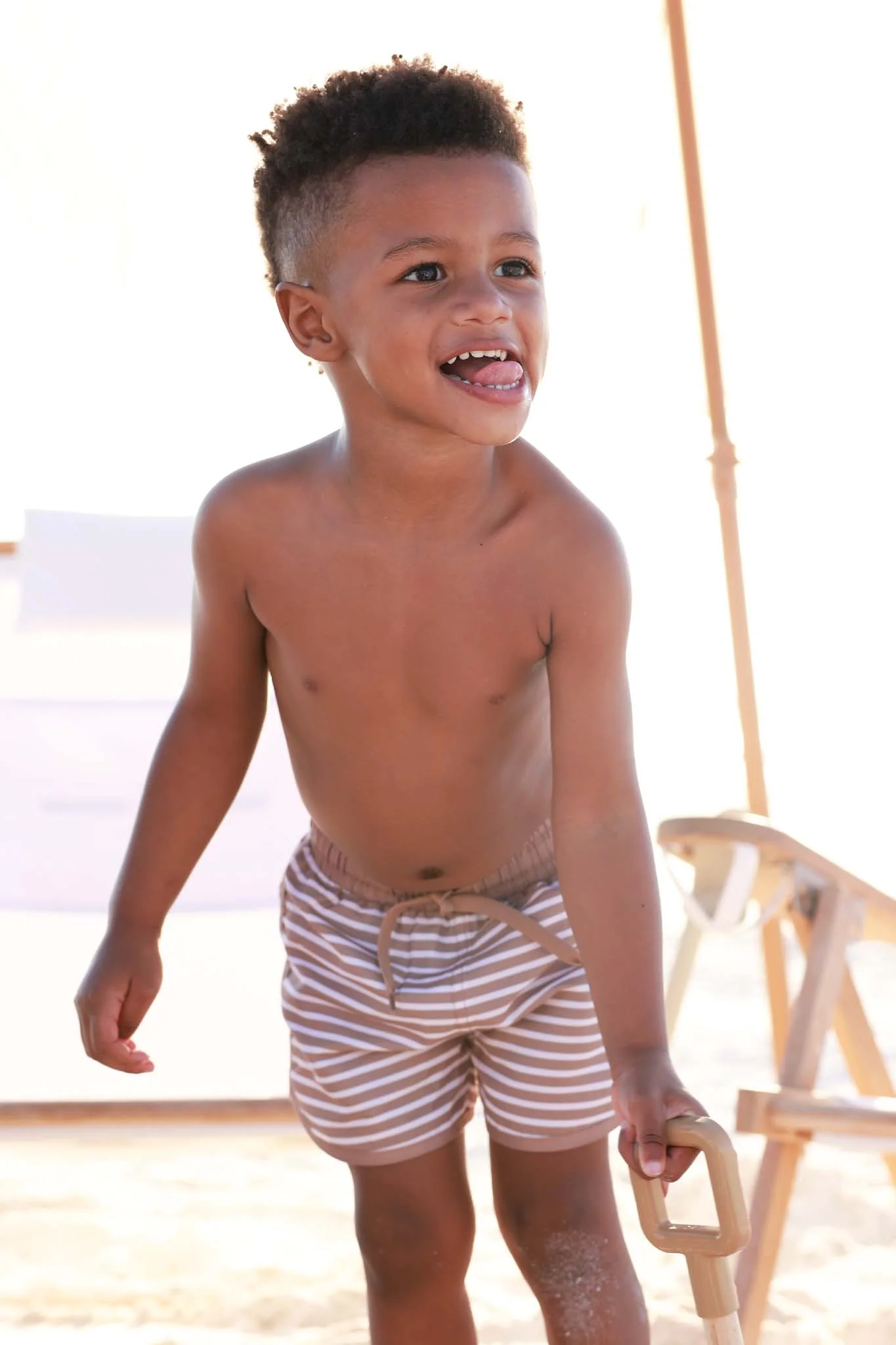 Boy's Swim Trunks | Sandy Stripes - Image 9