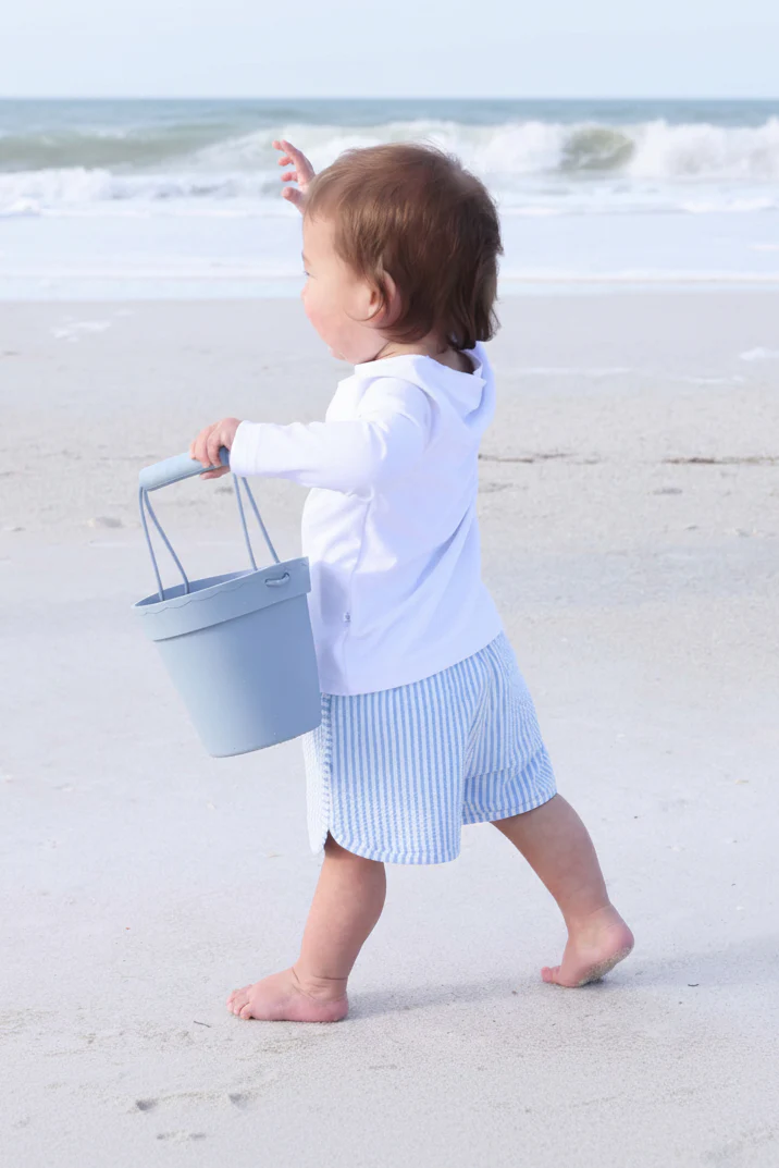 Boy's Swim Trunks | Seersucker Blue - Image 14