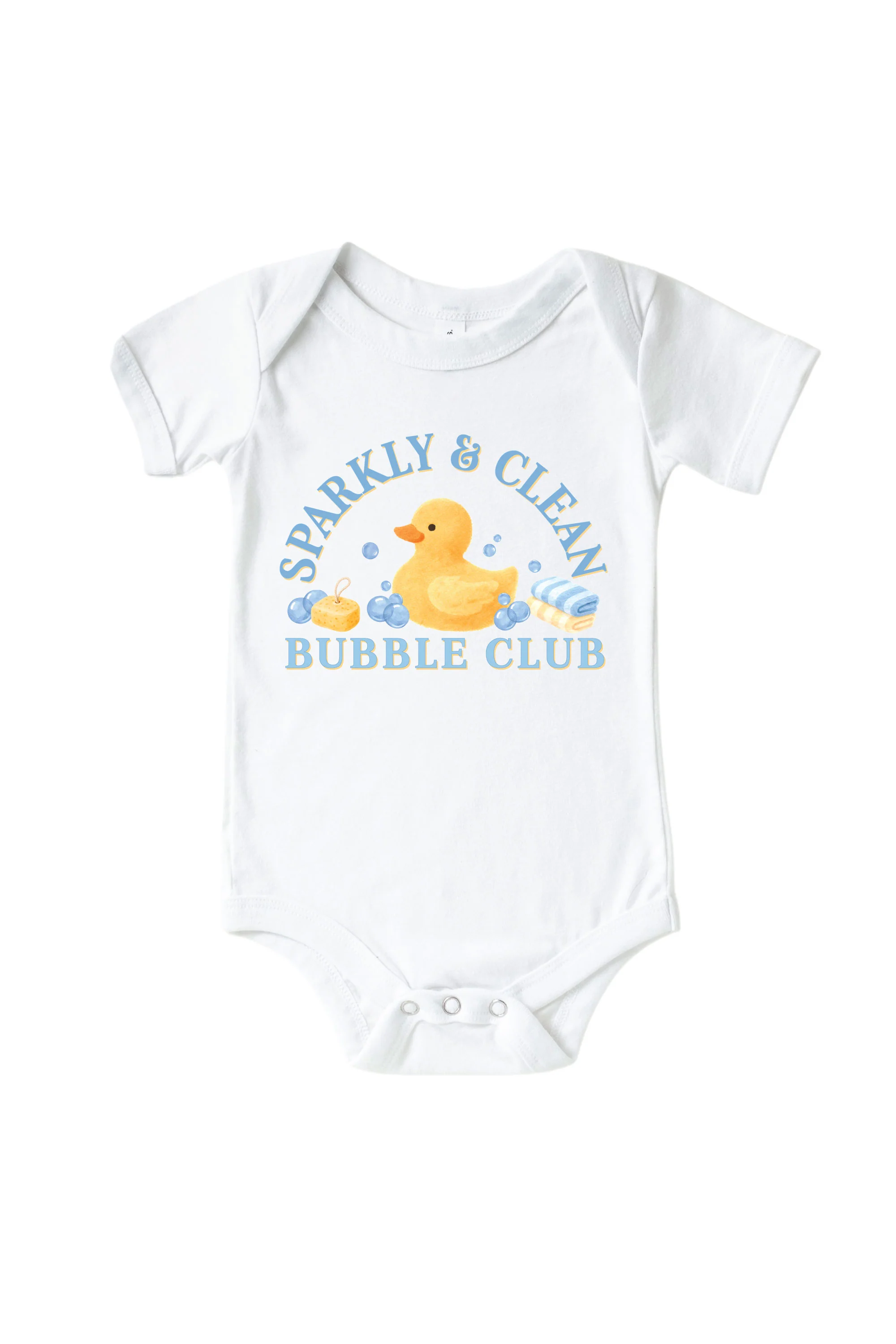 Bubble Club Blue Graphic Bodysuit & Kids Tee | White - Image 2