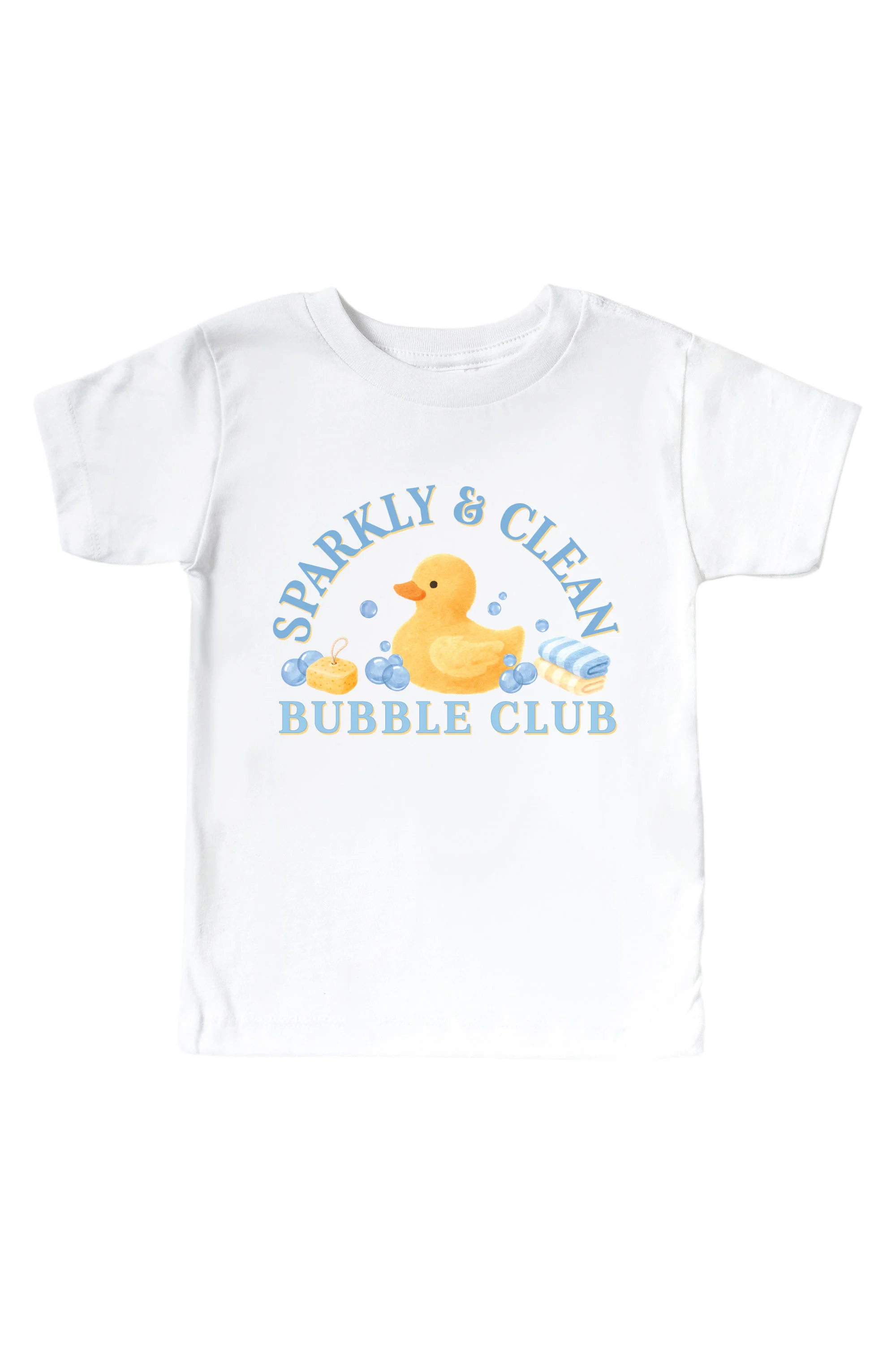 Bubble Club Blue Graphic Bodysuit & Kids Tee | White - Image 3