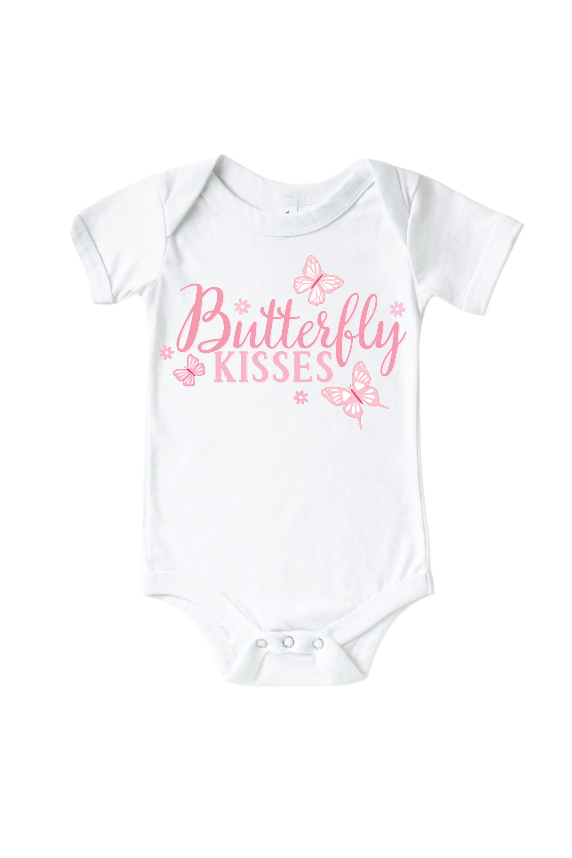 Butterfly Kisses Graphic Bodysuit & Kids Tee | White - Image 2