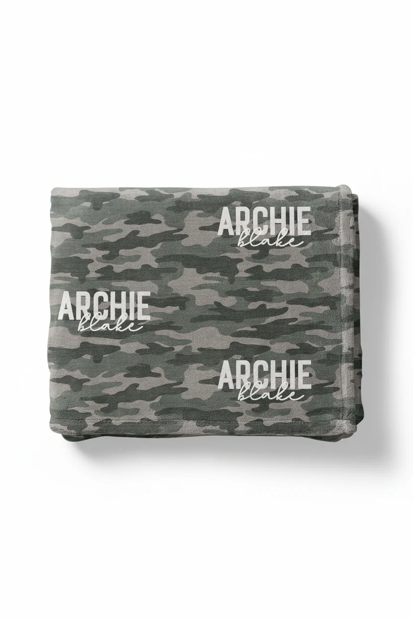 Camo Crew Personalized Kids Blanket