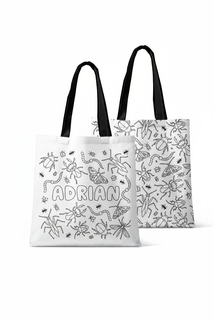 Colorable Personalized Tote Bags | Doodle Bugs