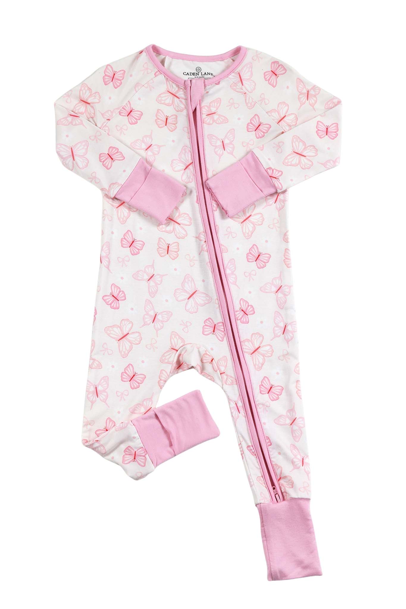 Convertible Bamboo Zip Romper | Blooming Butterflies - Image 2
