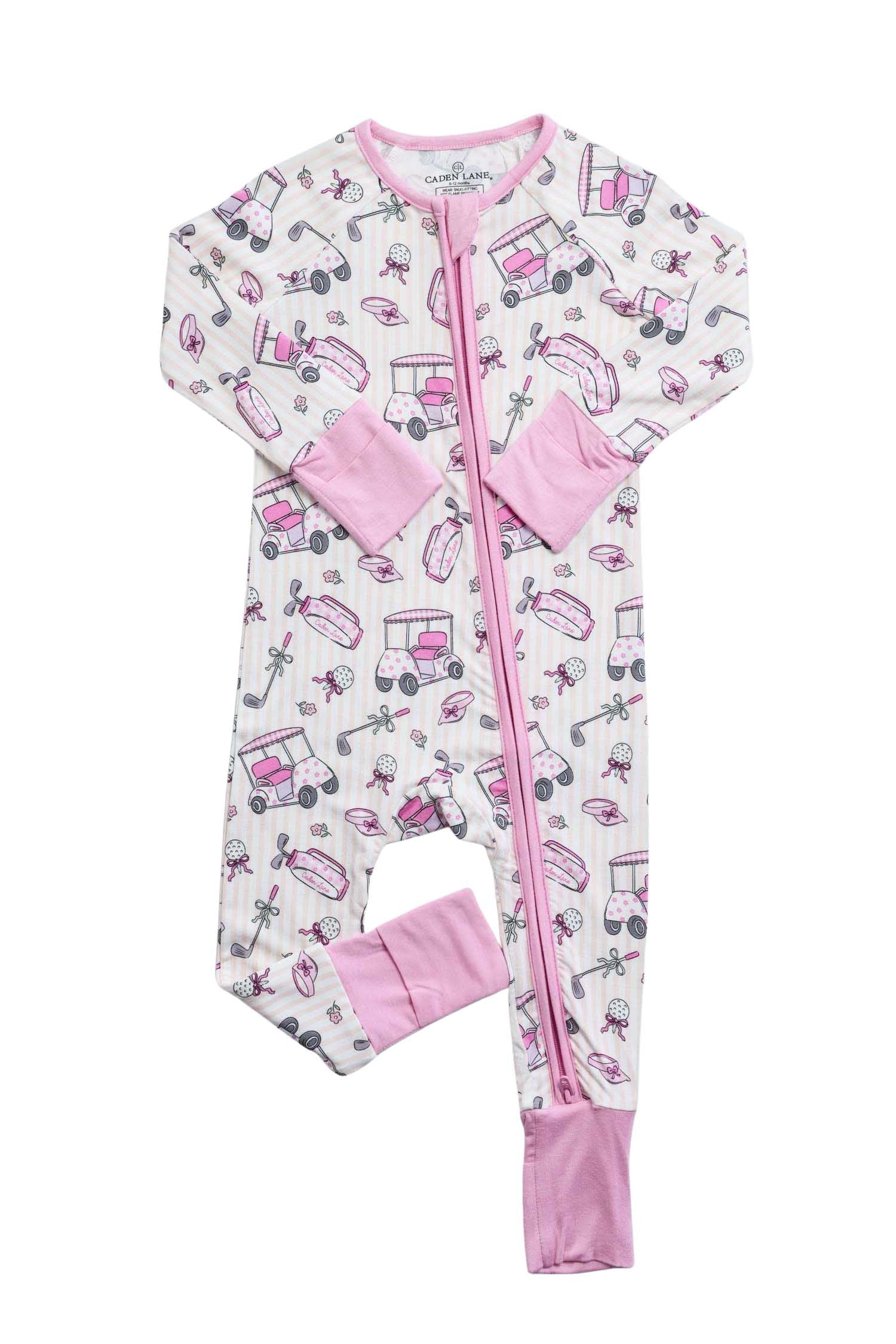 Convertible Bamboo Zip Romper | Caddie Crew Pink - Image 2