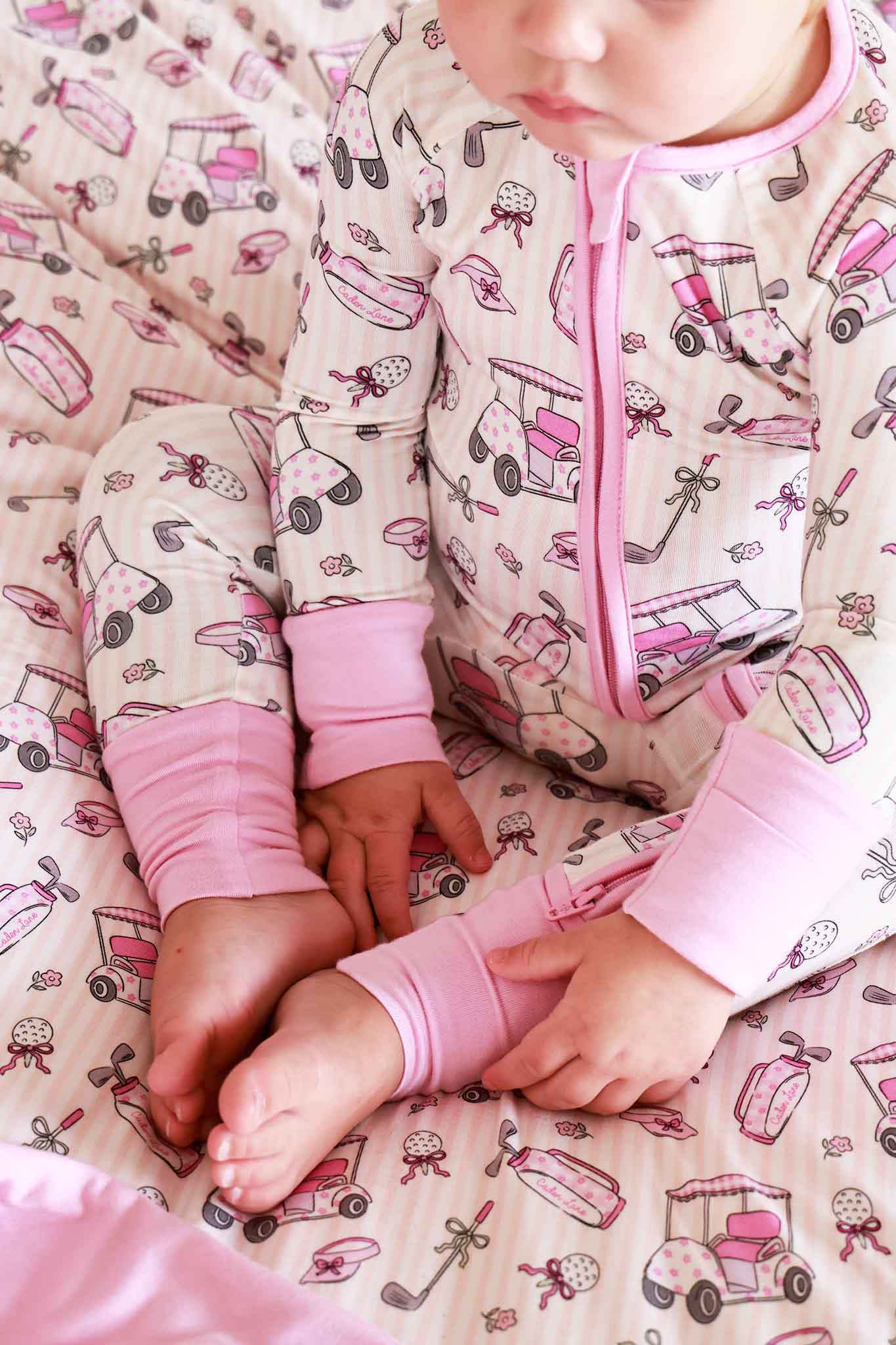 Convertible Bamboo Zip Romper | Caddie Crew Pink - Image 3