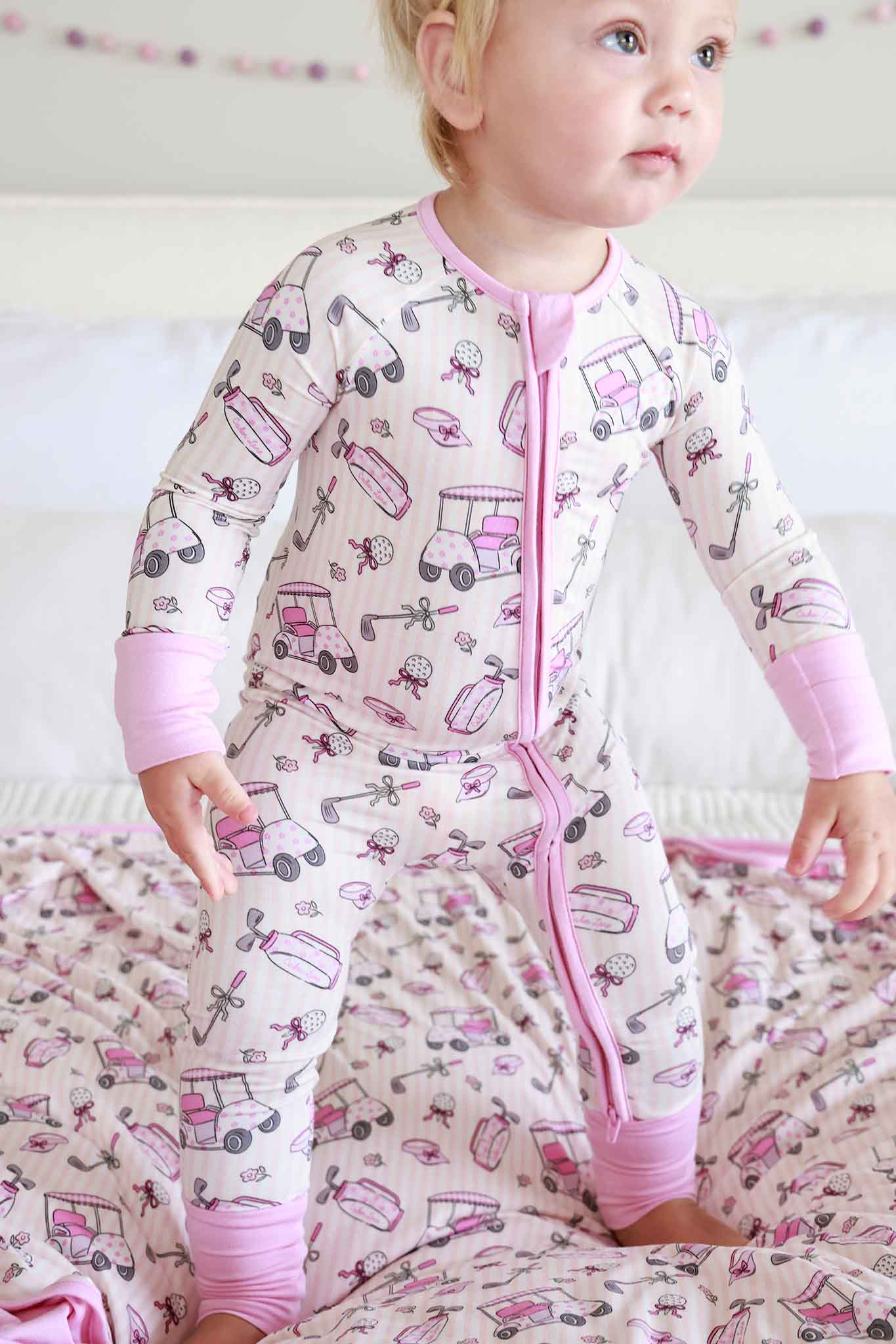 Convertible Bamboo Zip Romper | Caddie Crew Pink - Image 4