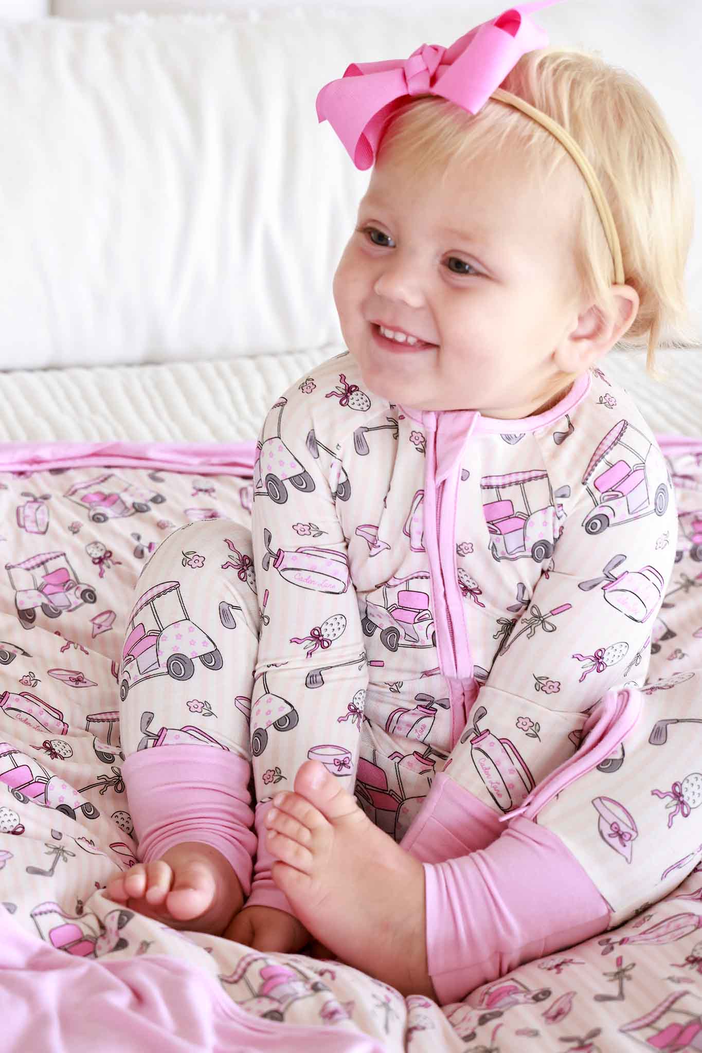 Convertible Bamboo Zip Romper | Caddie Crew Pink - Image 5