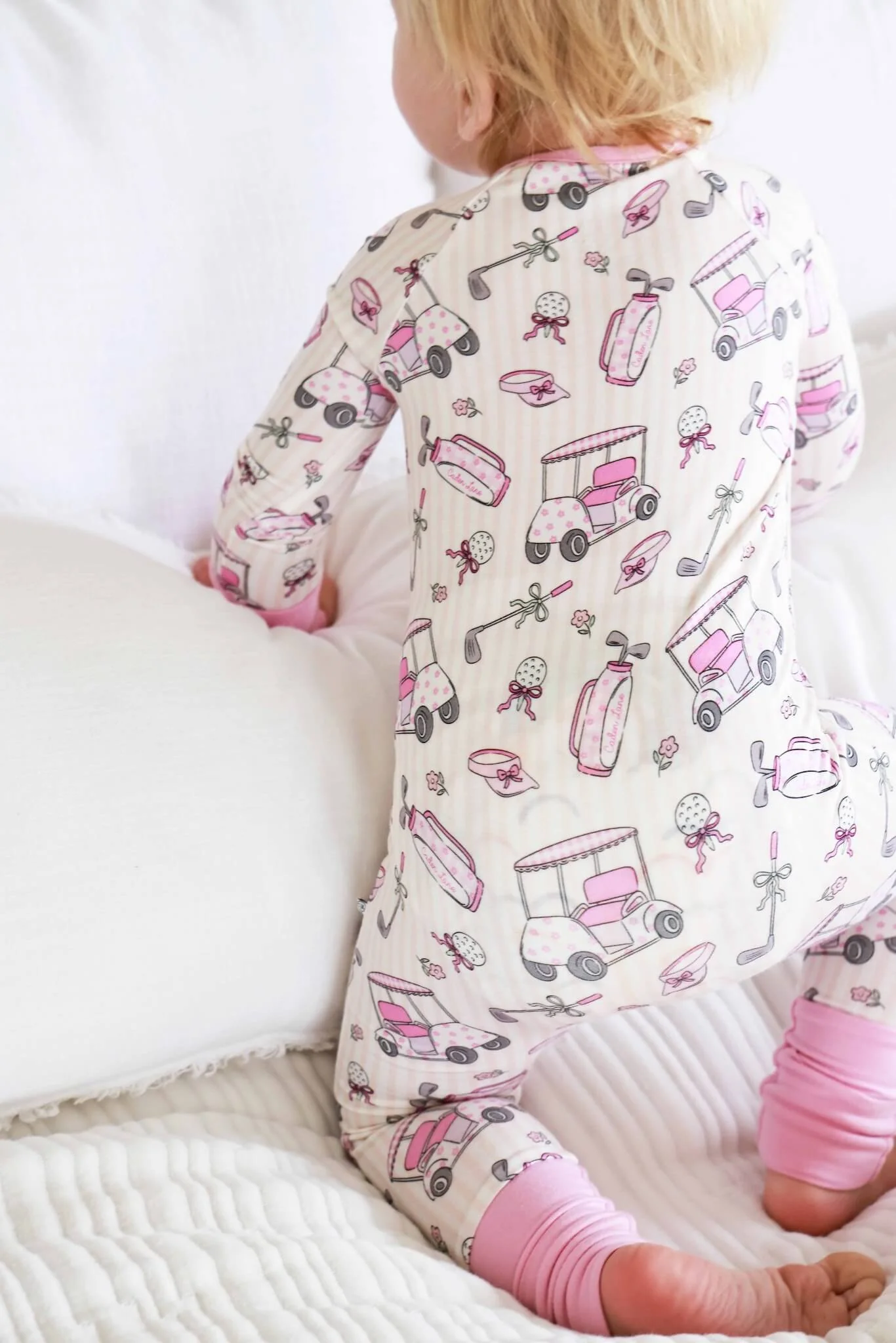Convertible Bamboo Zip Romper | Caddie Crew Pink - Image 6