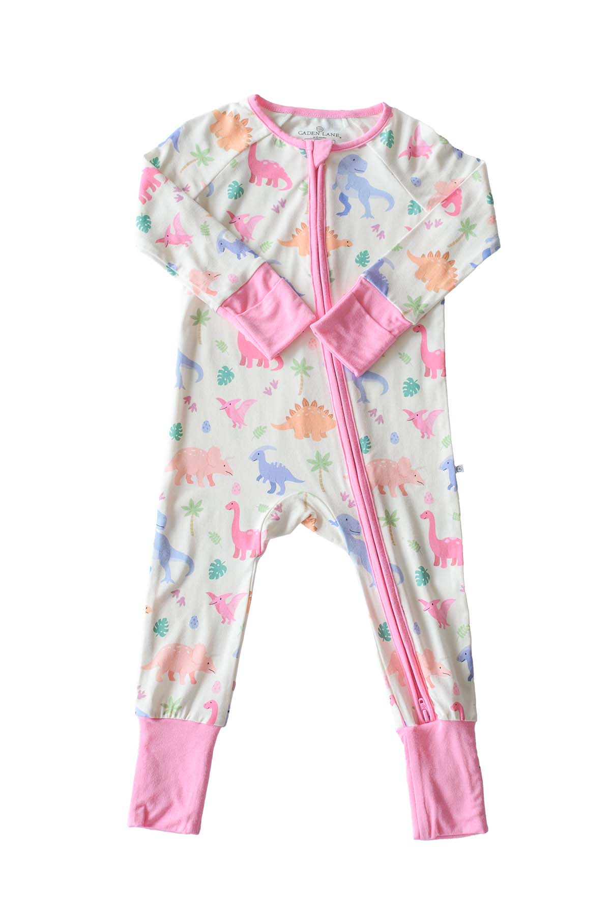 Convertible Bamboo Zip Romper | Little Fossil Pink - Image 2