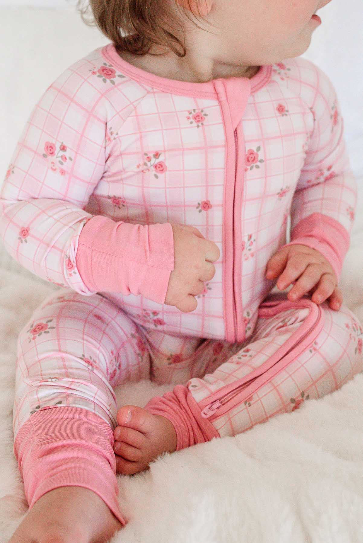 Convertible Bamboo Zip Romper | Primrose Plaid - Image 2