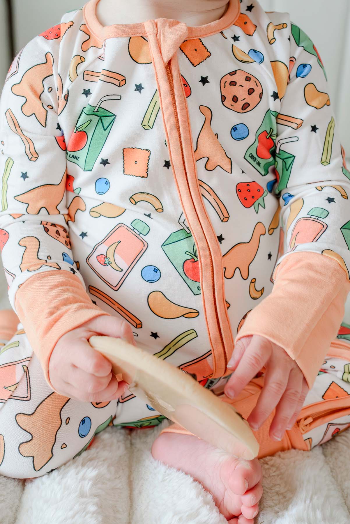Convertible Bamboo Zip Romper | Snack Attack - Image 3