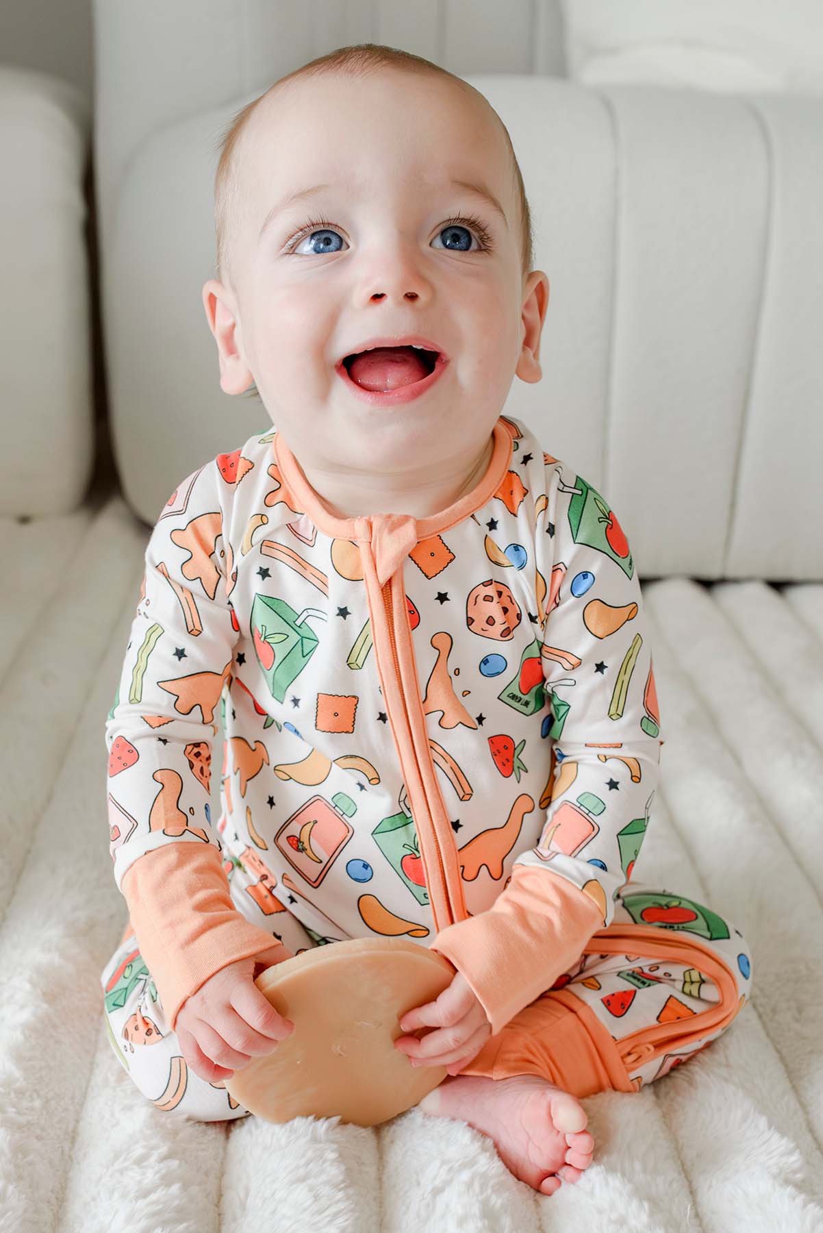 Convertible Bamboo Zip Romper | Snack Attack - Image 4