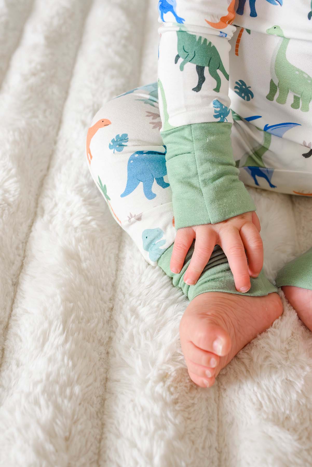 Convertible Bamboo Zip Romper | Little Fossil Neutral - Image 9