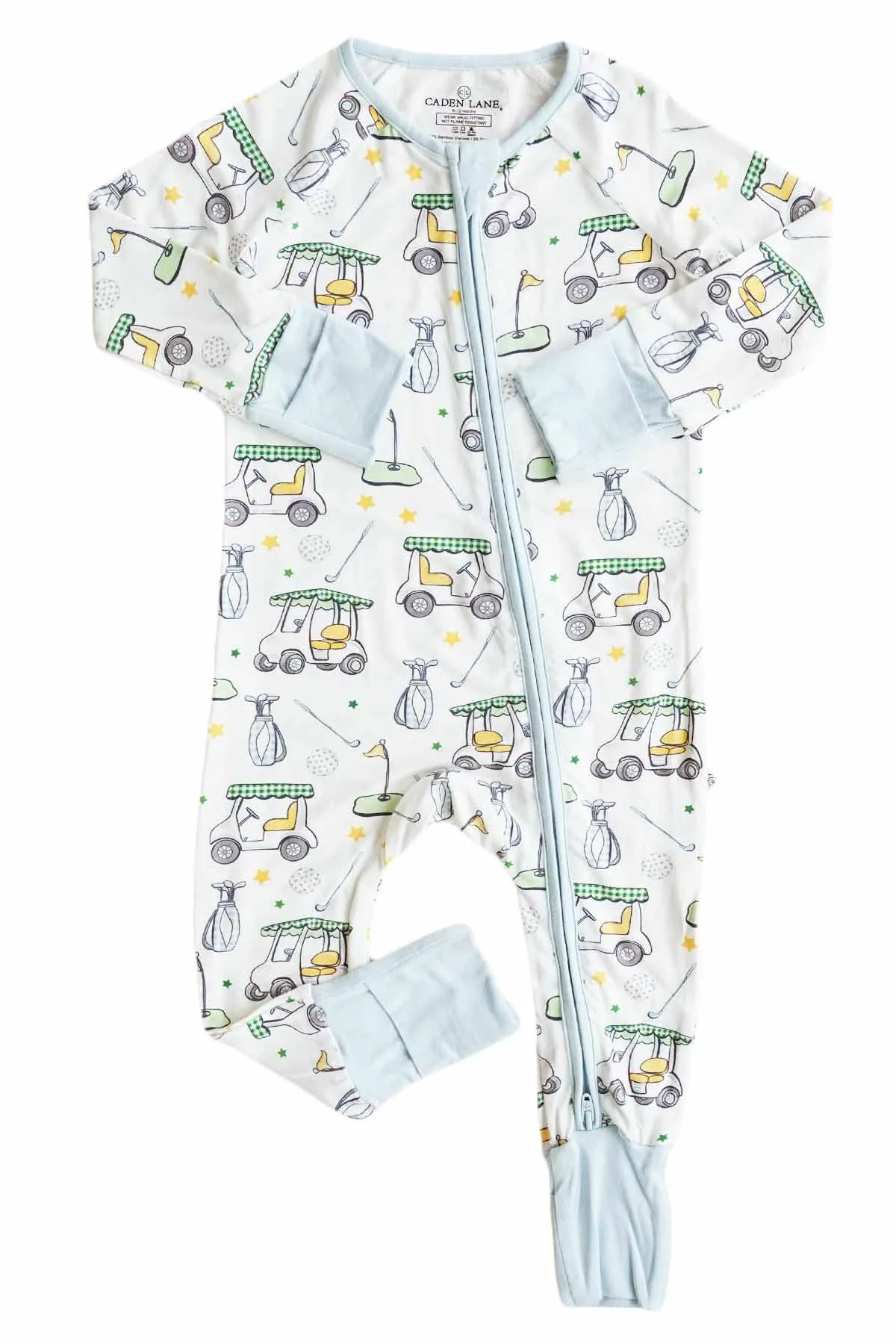 Country Club Cuties Convertible Bamboo Zip Romper | Blue - Image 2
