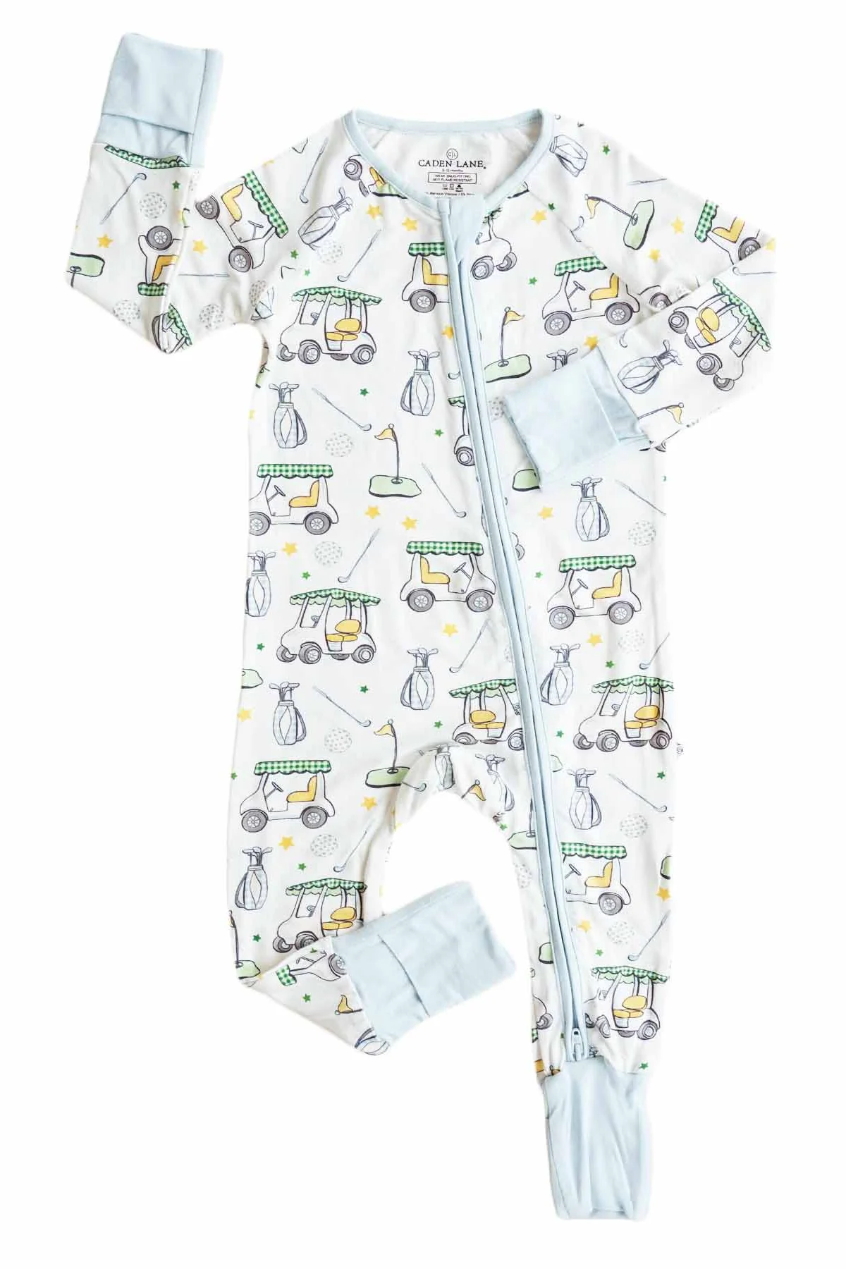Country Club Cuties Convertible Bamboo Zip Romper | Blue - Image 6