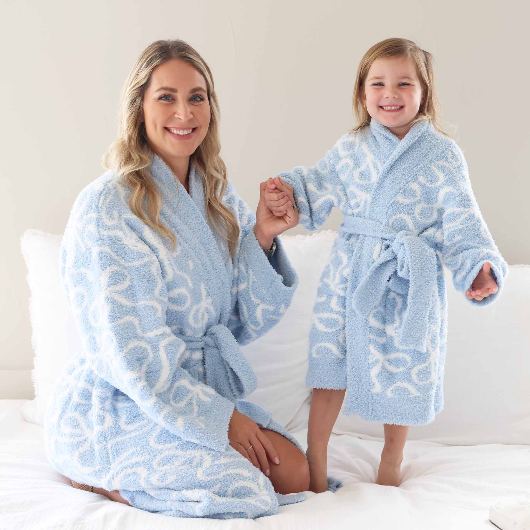 CuddleLane™ Adult Robe | Blue-tiful Bows - Image 5