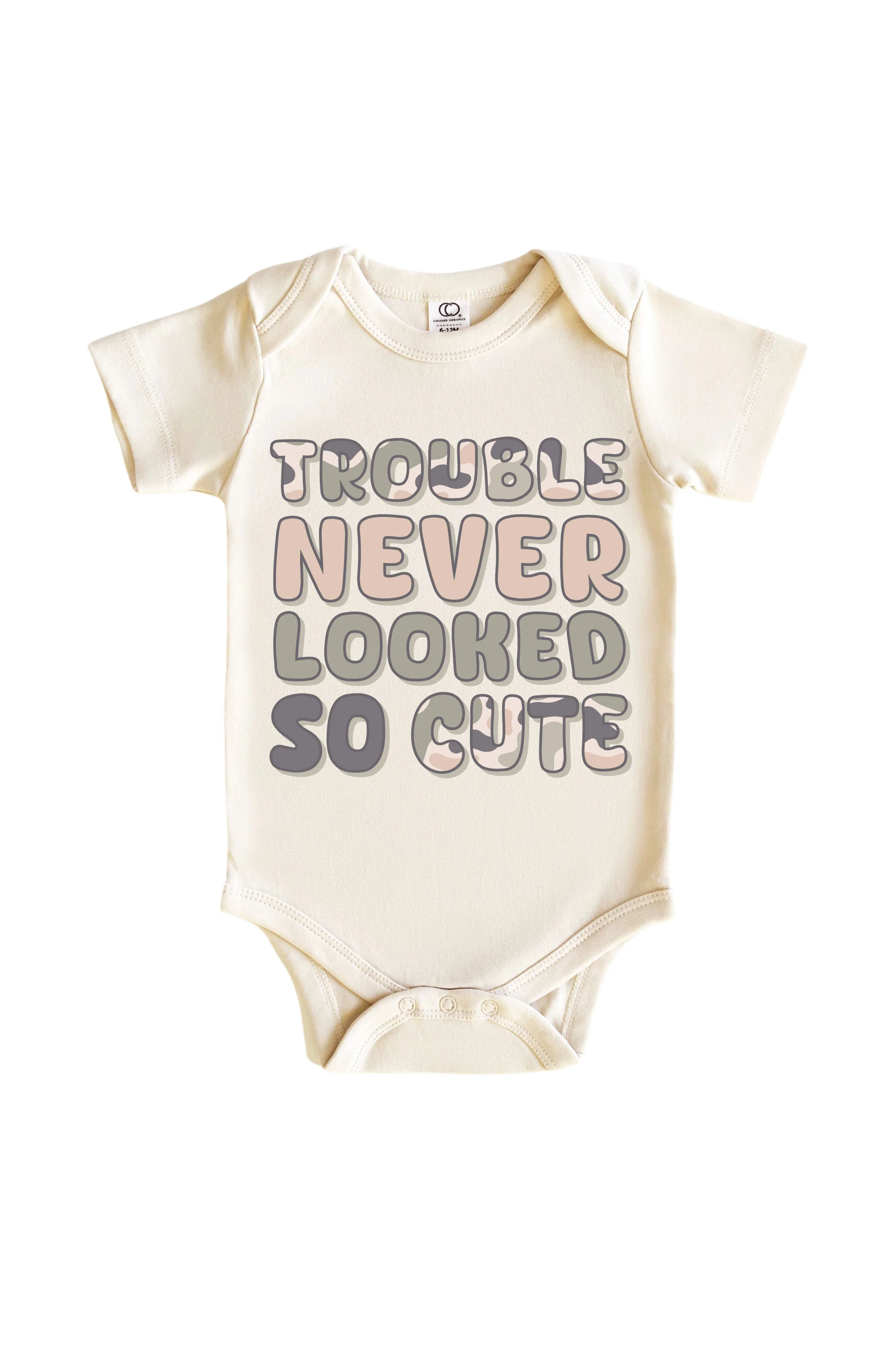 Cute Trouble Graphic Bodysuit & Kids Tee | Natural - Image 2