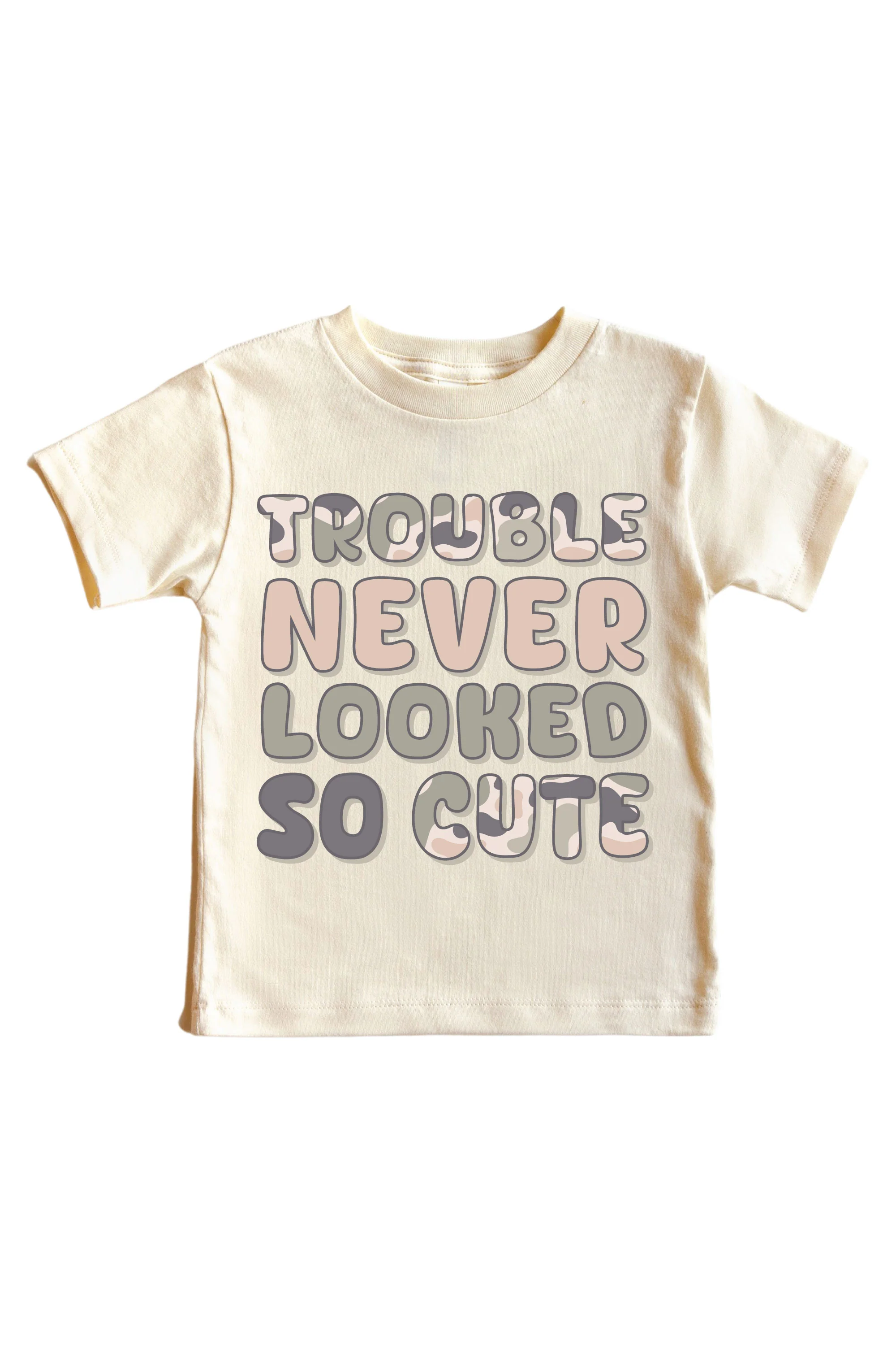 Cute Trouble Graphic Bodysuit & Kids Tee | Natural - Image 3