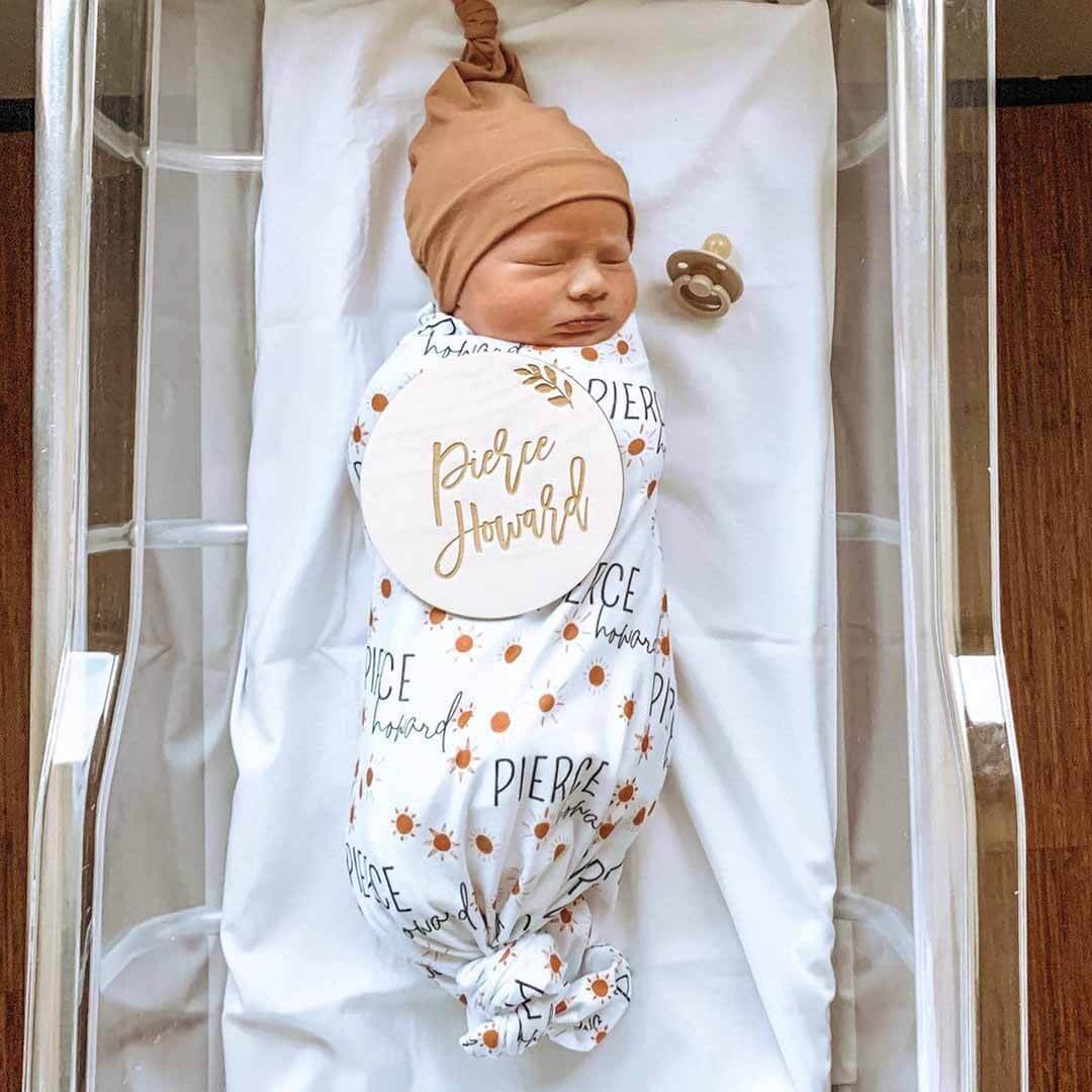 Desert Suns Personalized Baby Name Swaddle Blanket - Image 2
