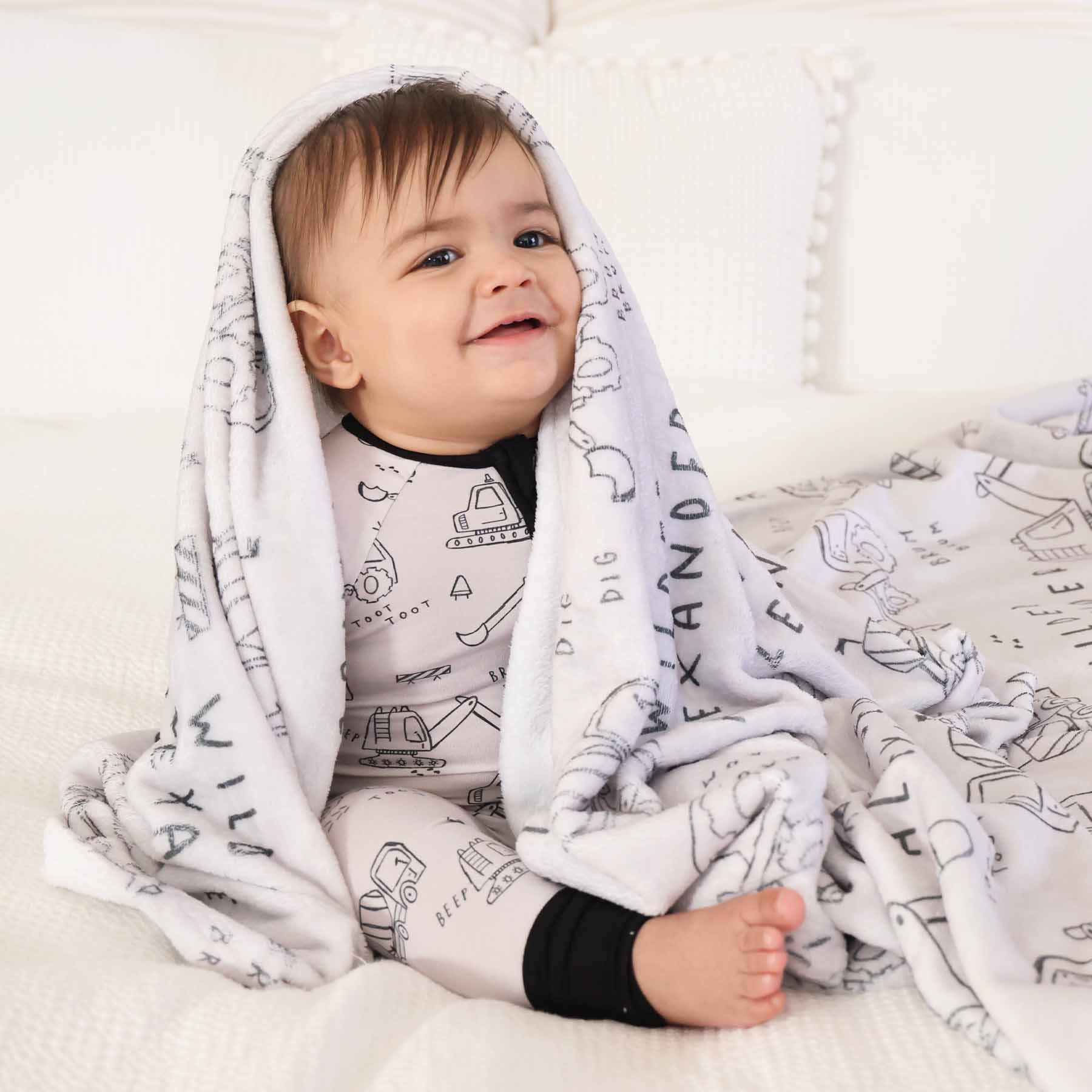Doodle Dozers Personalized Kids Blanket - Image 3