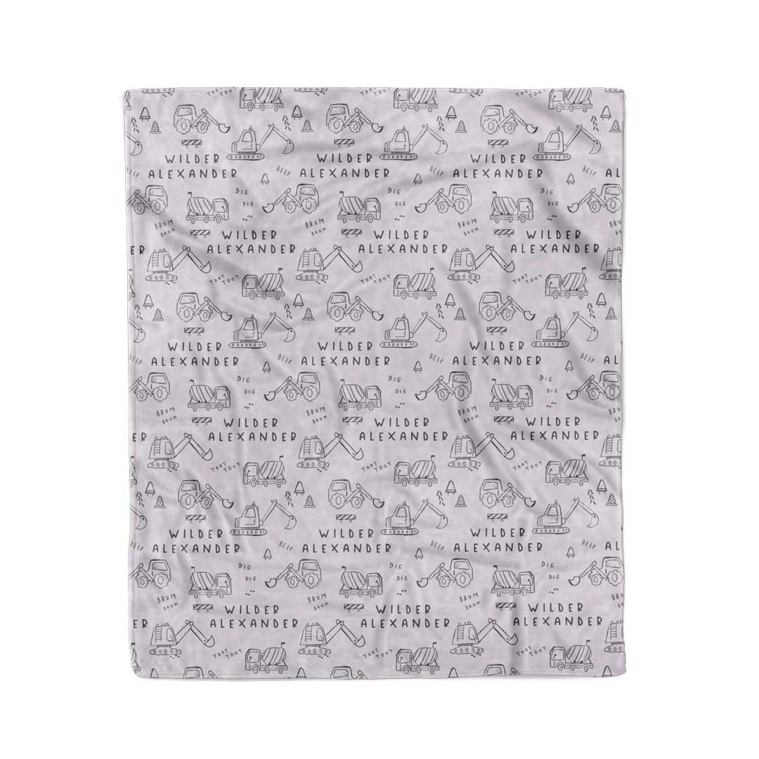 Doodle Dozers Personalized Kids Blanket - Image 9
