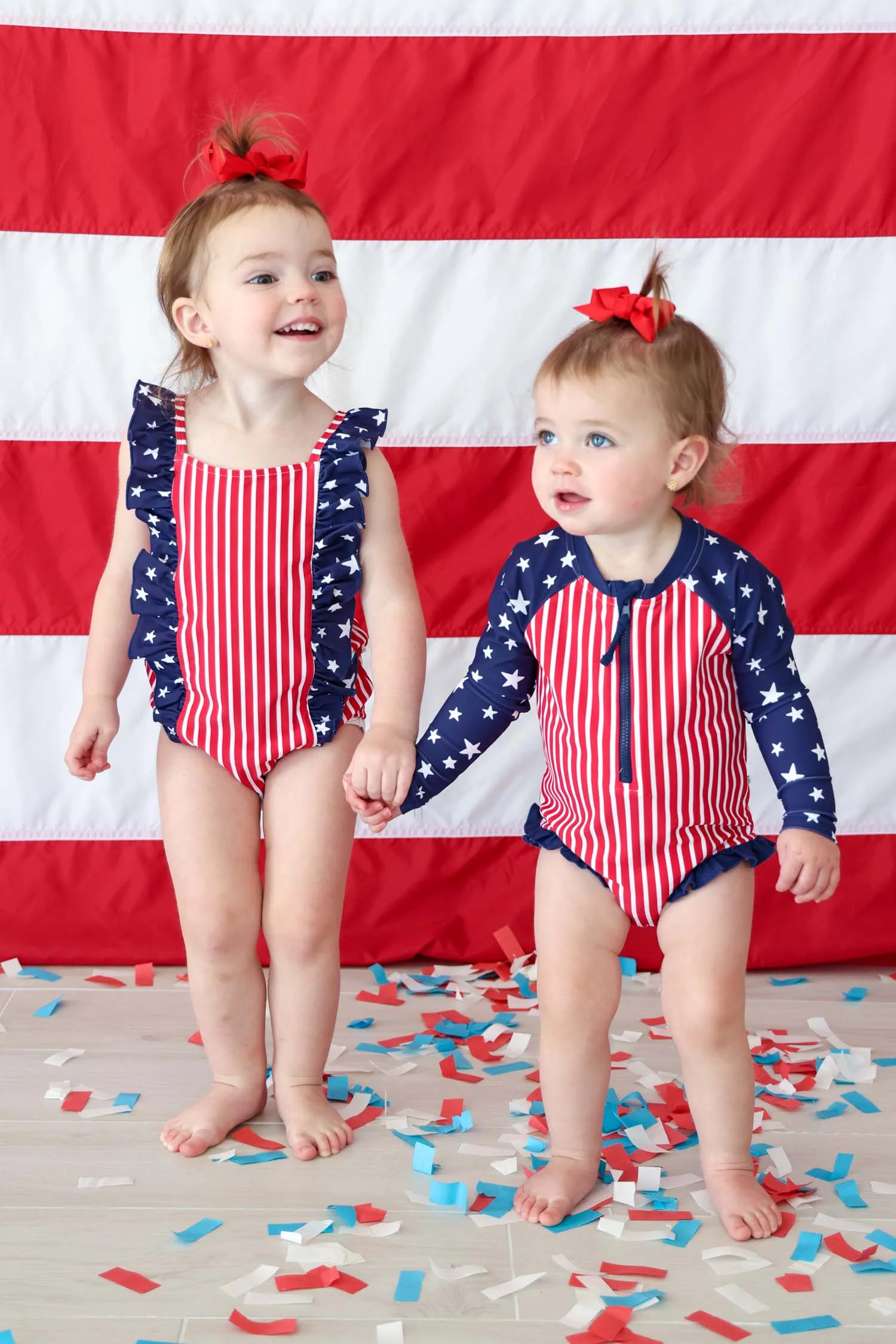 Double Ruffle Bow Back One Piece | Stars & Stripes Party - Image 11