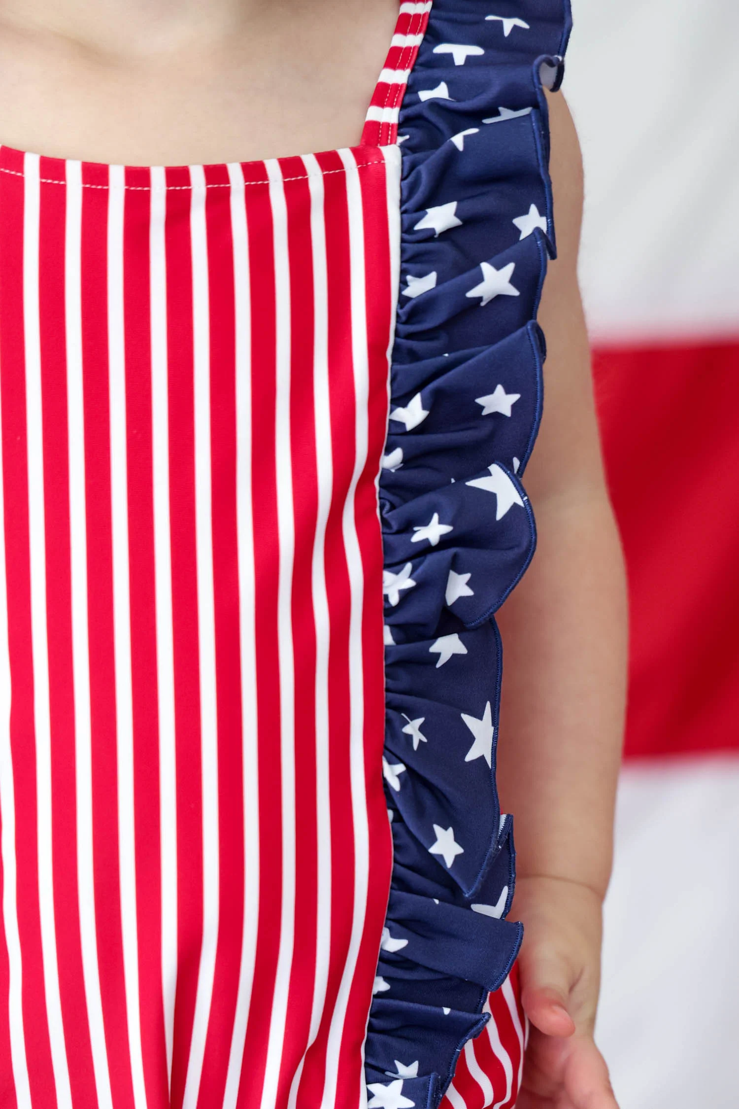 Double Ruffle Bow Back One Piece | Stars & Stripes Party - Image 14