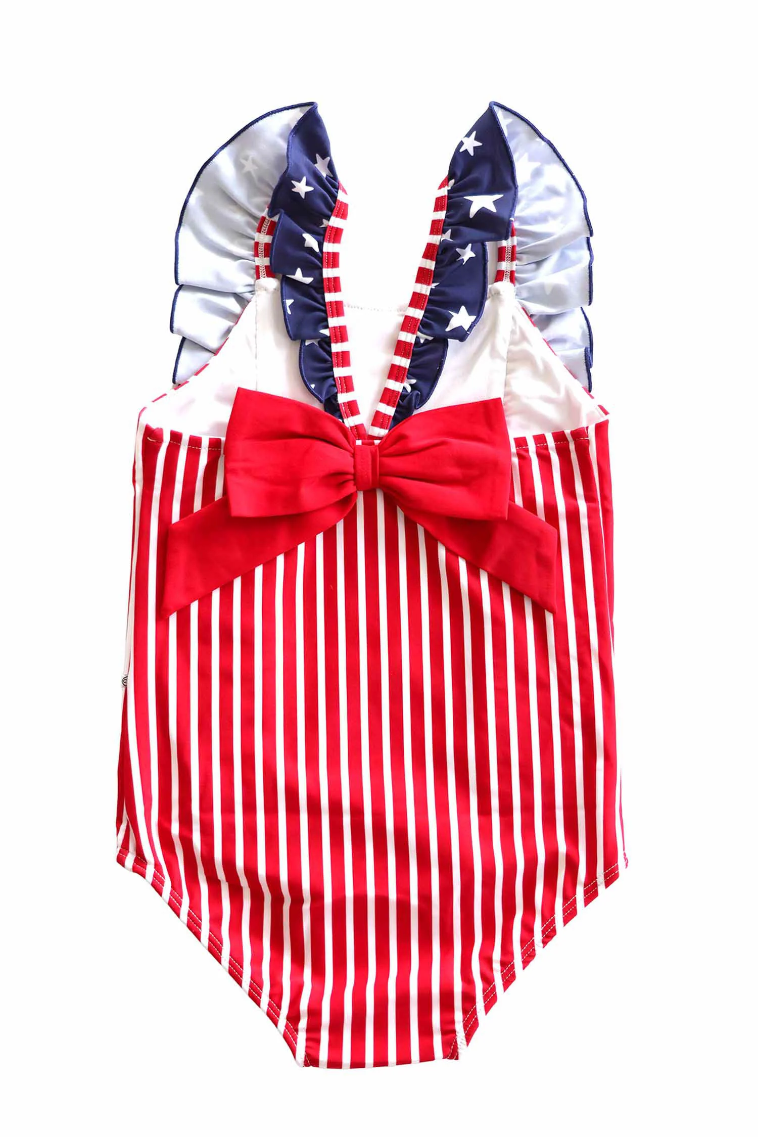 Double Ruffle Bow Back One Piece | Stars & Stripes Party - Image 7
