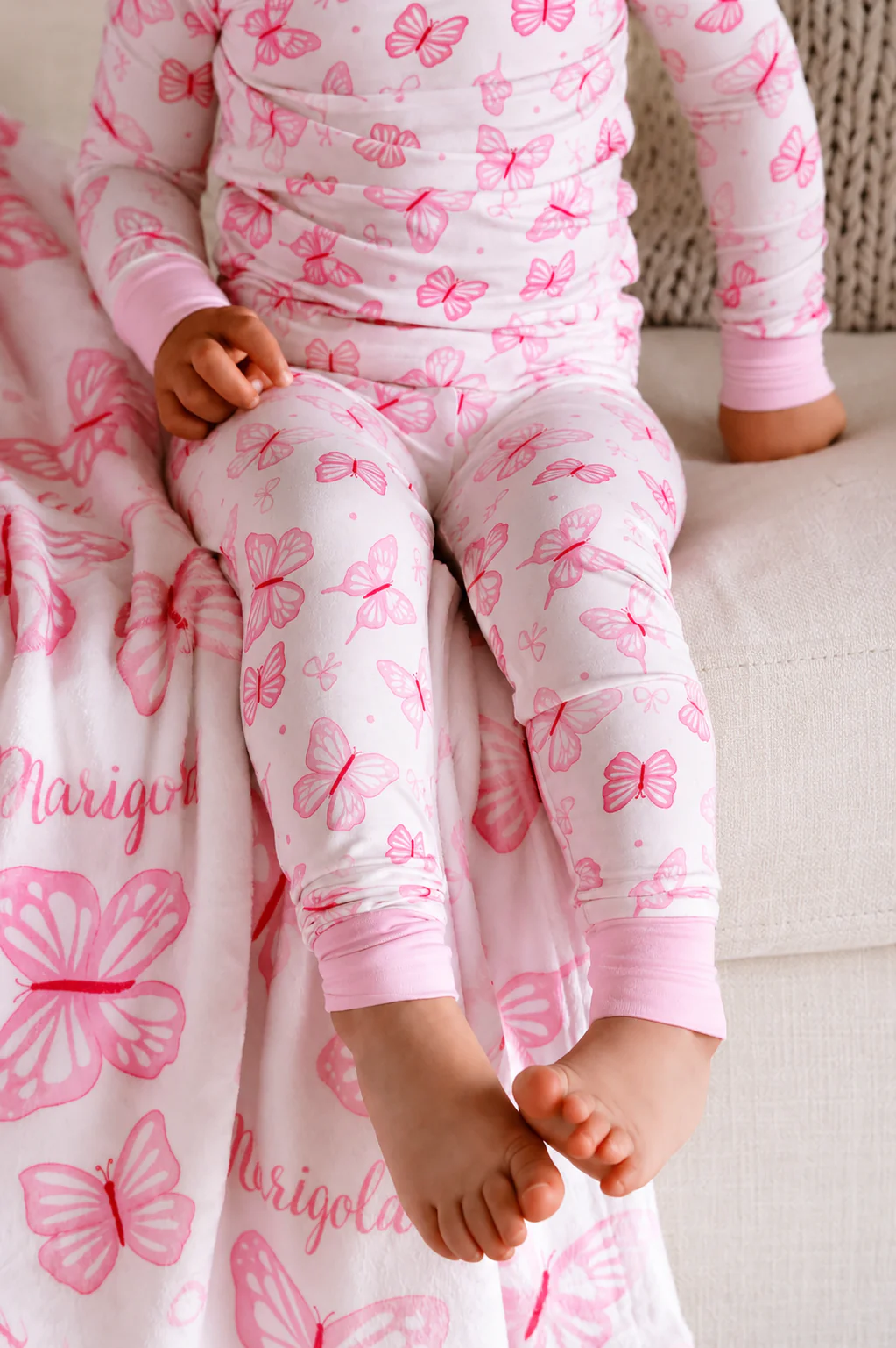 Two Piece Bamboo Pajama Set | Blooming Butterflies - Image 4