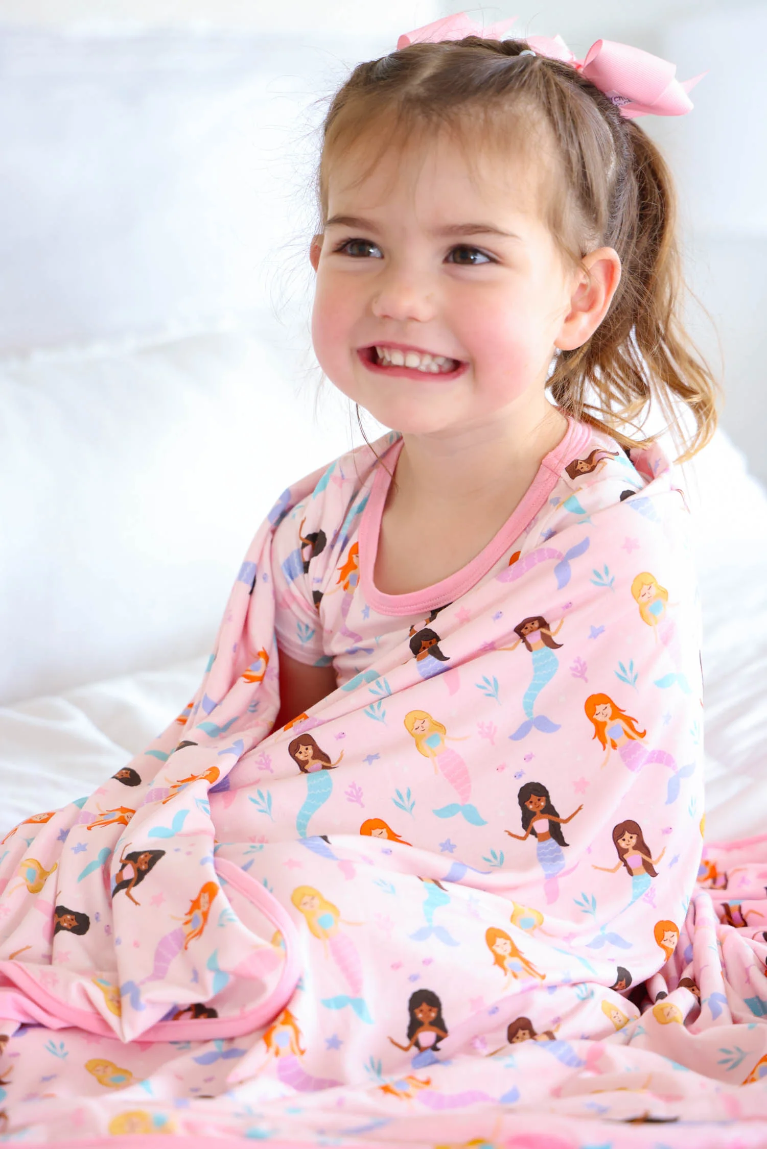 Double Sided Bamboo Blanket | Let's Be Mermaids - Image 3