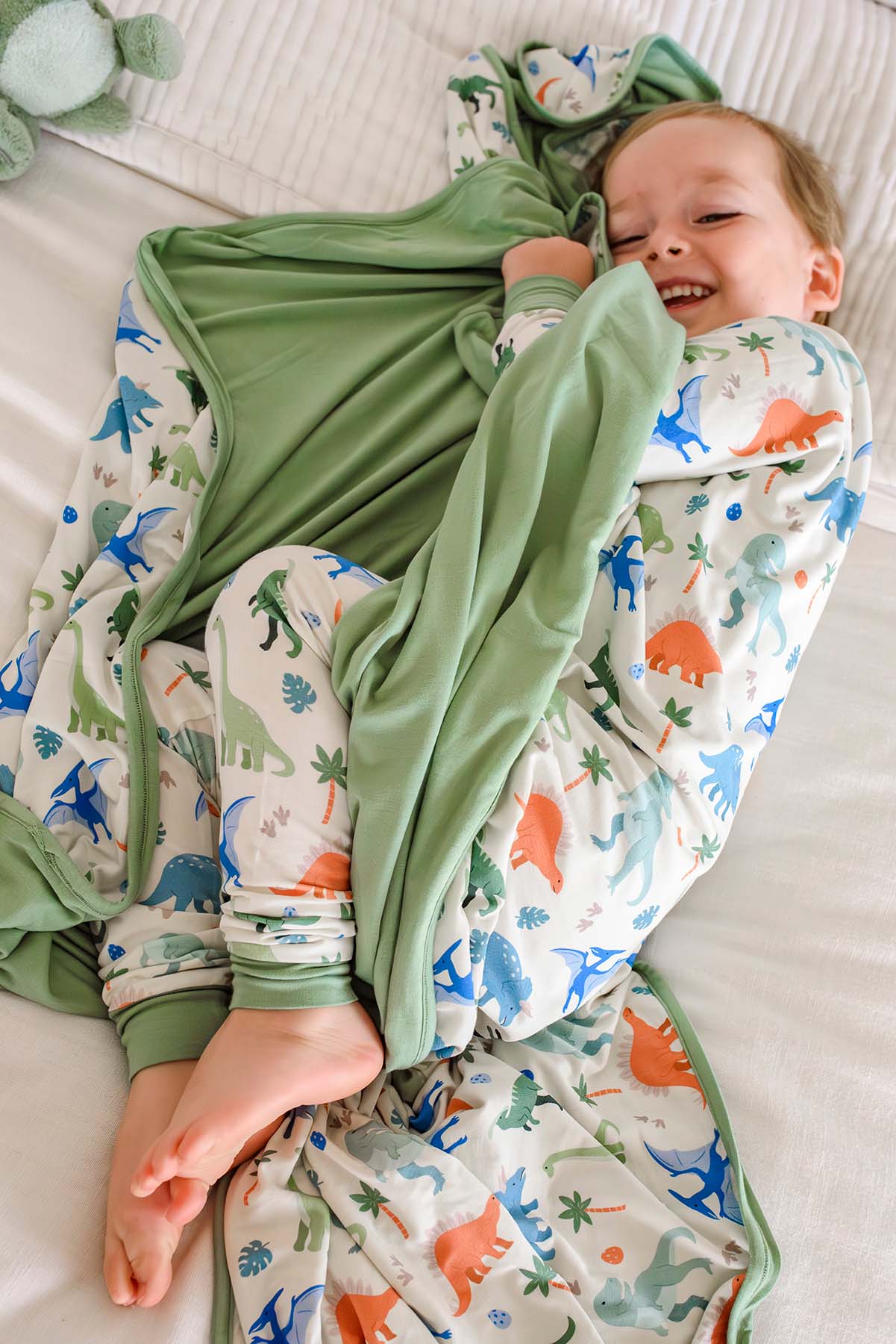 Double Sided Bamboo Blanket | Little Fossil Neutral - Image 5