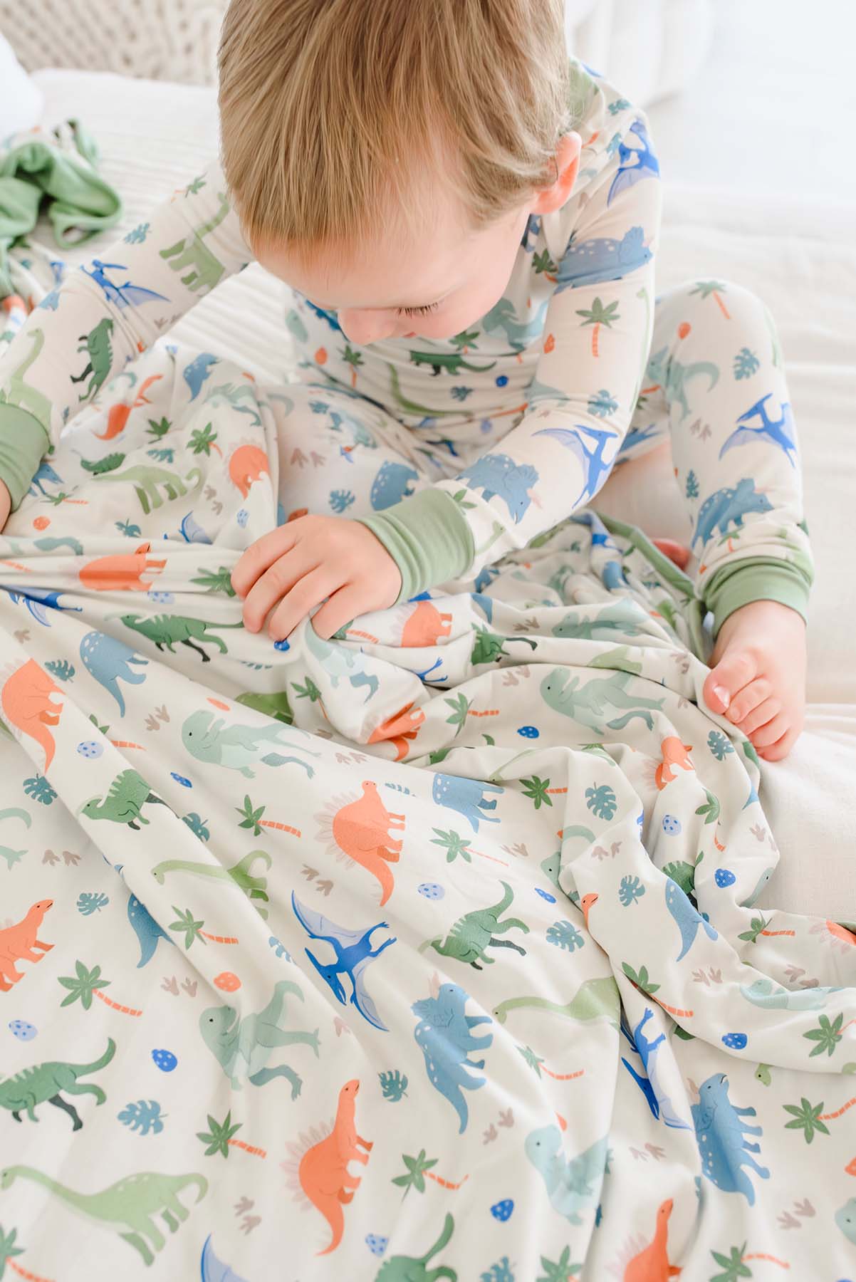 Double Sided Bamboo Blanket | Little Fossil Neutral - Image 7