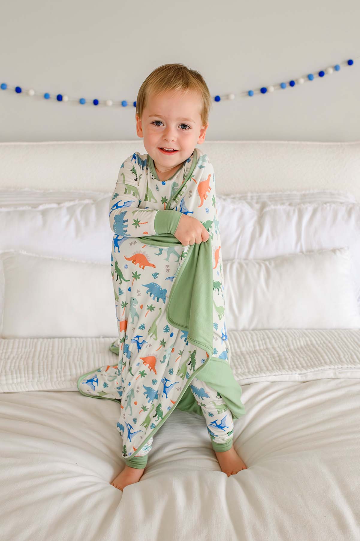 Double Sided Bamboo Blanket | Little Fossil Neutral - Image 8