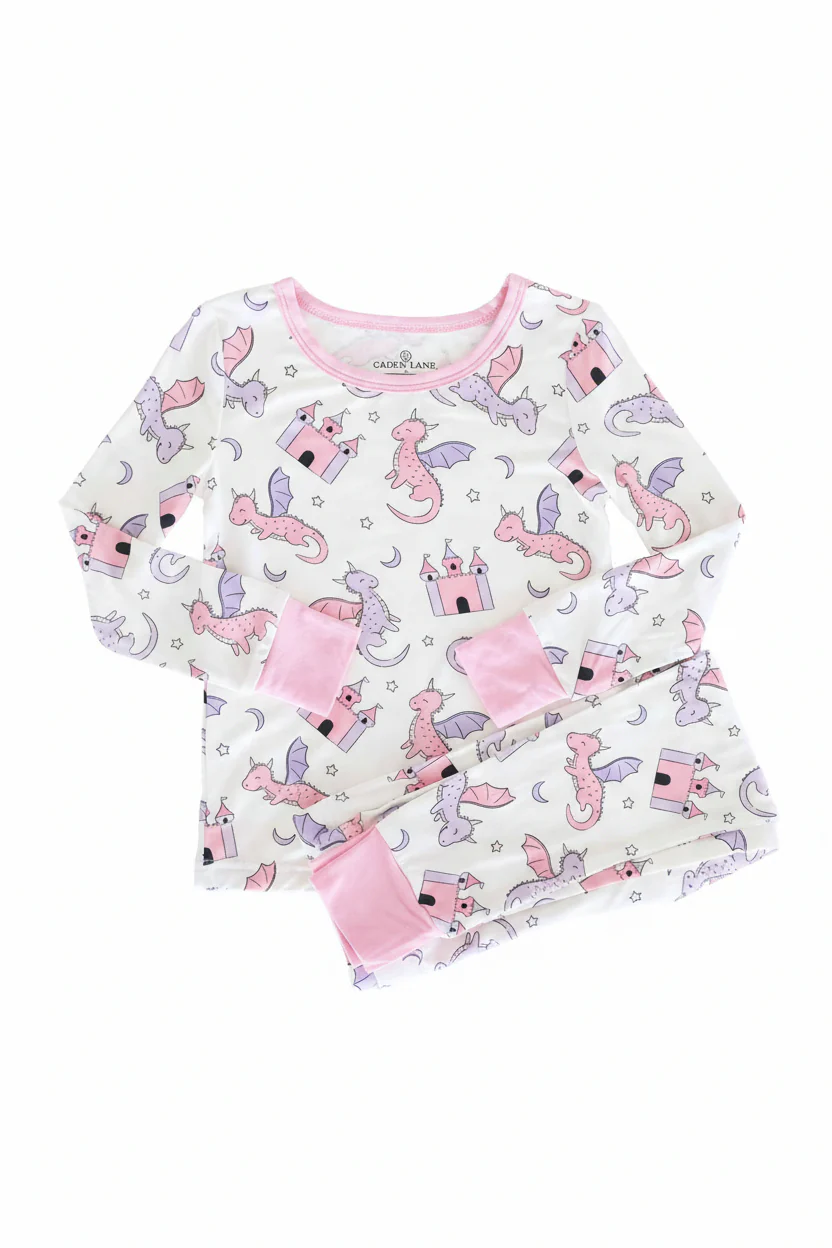 Dragon Adventure Two Piece Pajama Set | Pink - Image 3