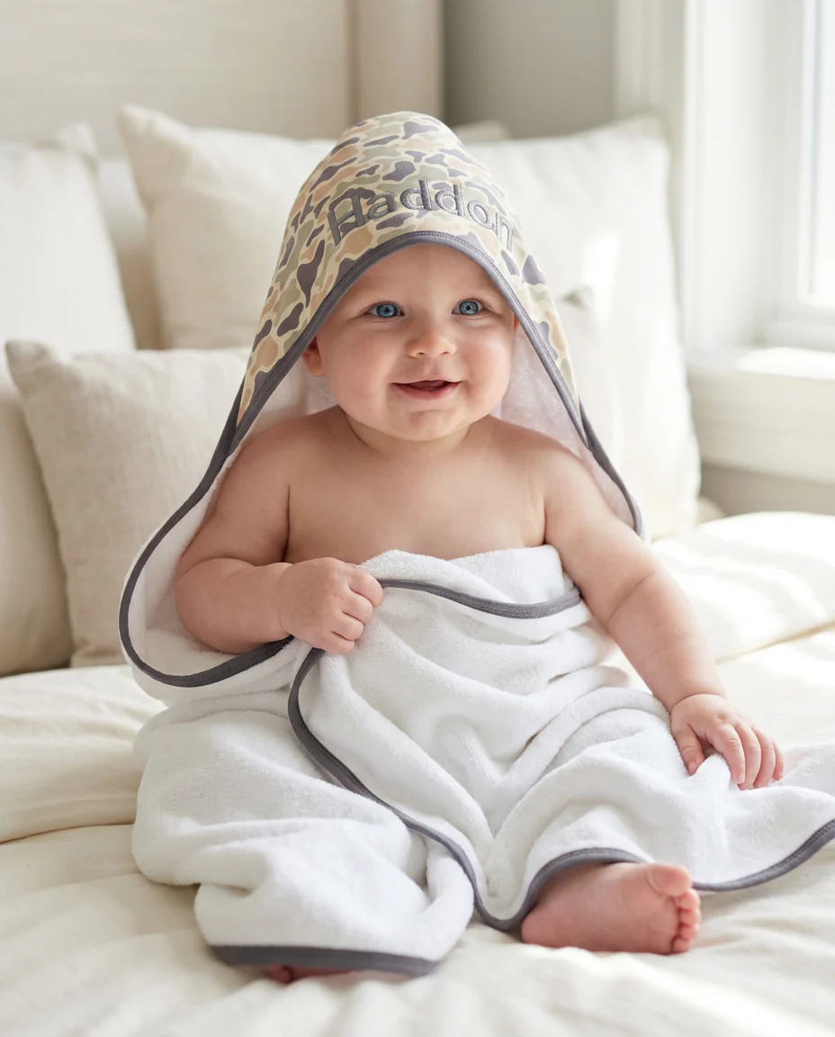 Kids Embroidered Bamboo Hooded Towels - Image 32