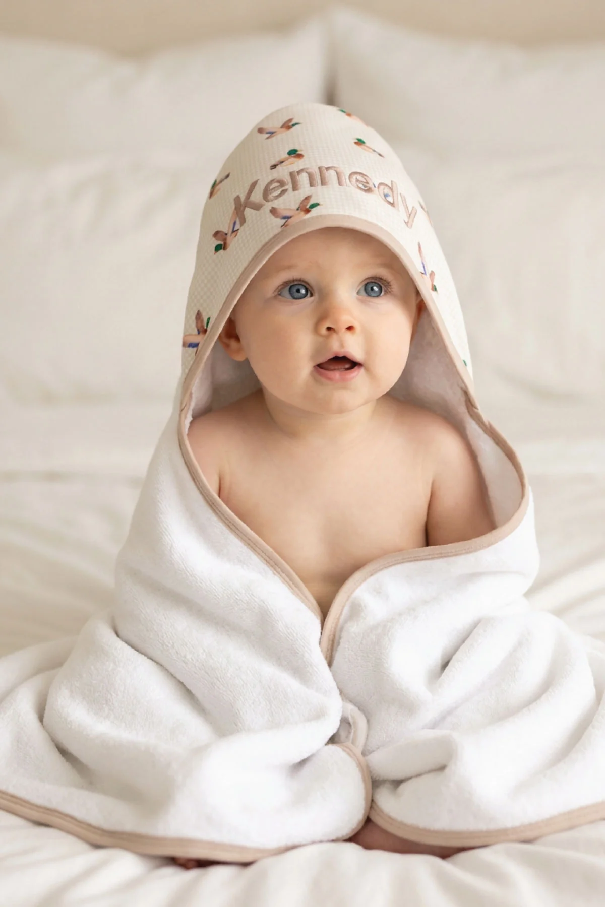 Kids Embroidered Bamboo Hooded Towels - Image 40